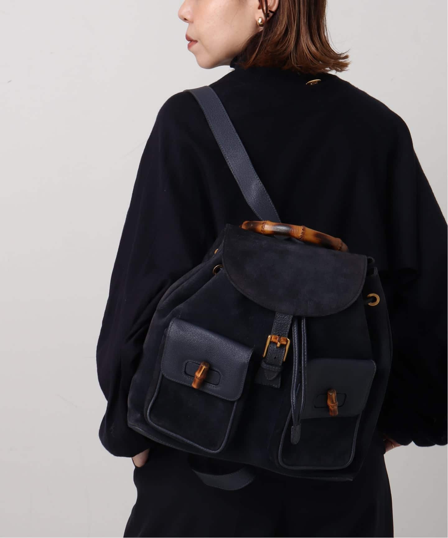 バッグ GUCCI Vintage Bamboo Suede Backpack VINTAGE GUCCI/グッチ】Bamboo backpack suede（バックパック