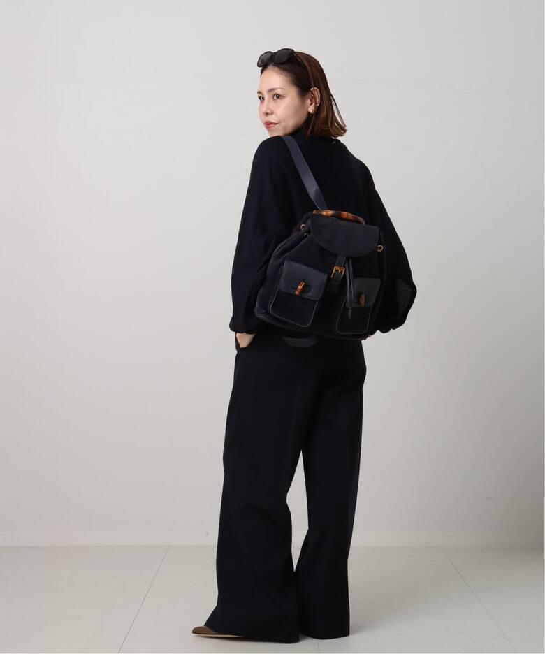 VINTAGE GUCCI/グッチ】Bamboo backpack suede（バックパック 