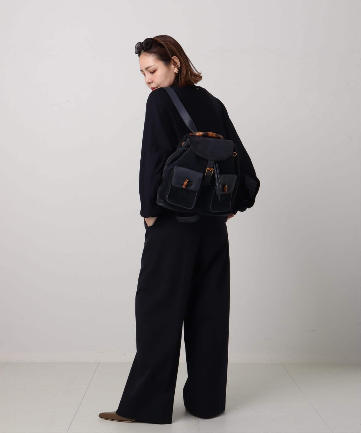 VINTAGE GUCCI/グッチ】Bamboo backpack suede（バックパック