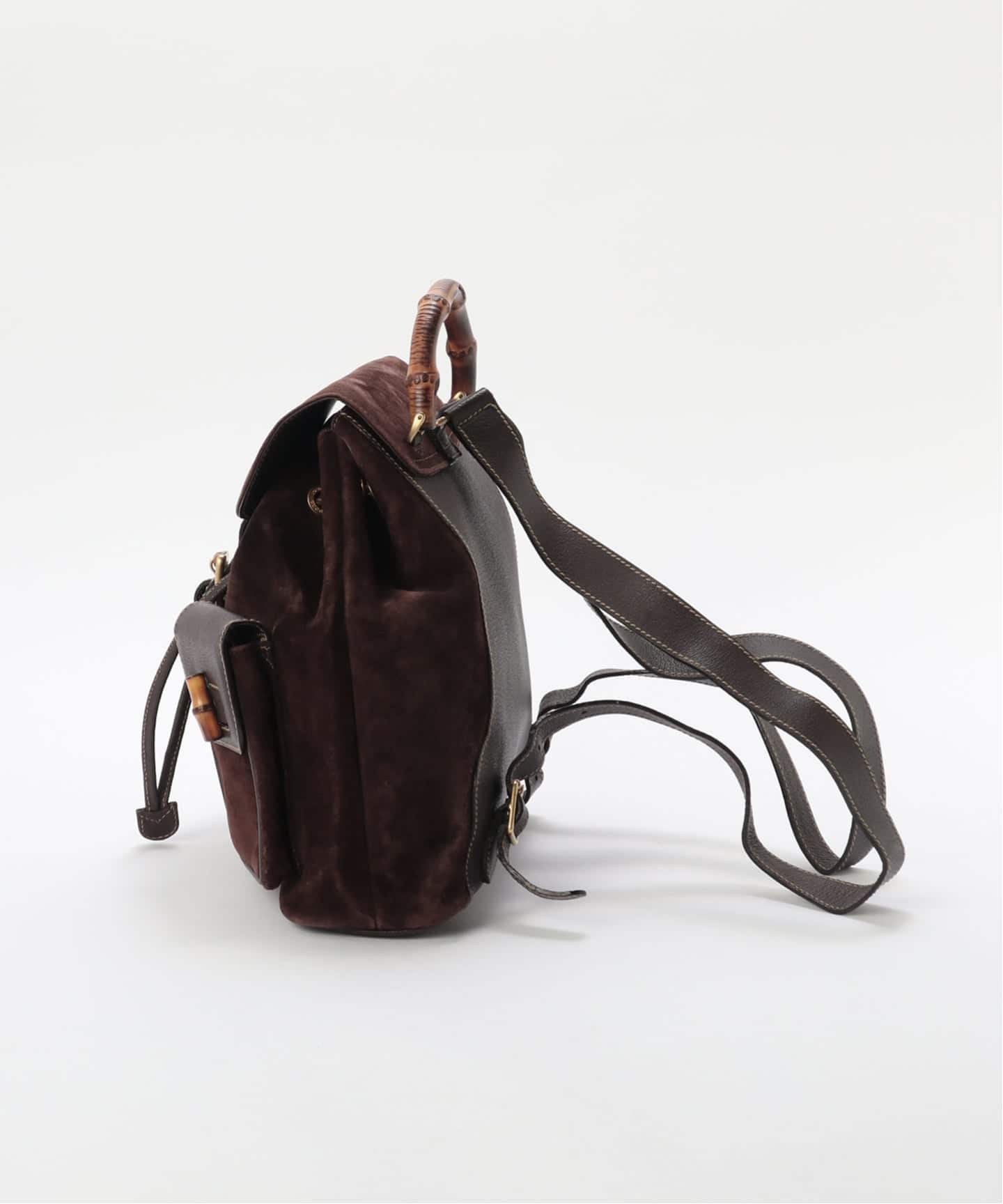 VINTAGE GUCCI/グッチ】Bamboo backpack suede（バックパック