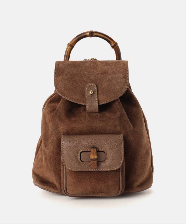 VINTAGE GUCCI/グッチ】 Bamboo バックパック ミニ suede（バック 