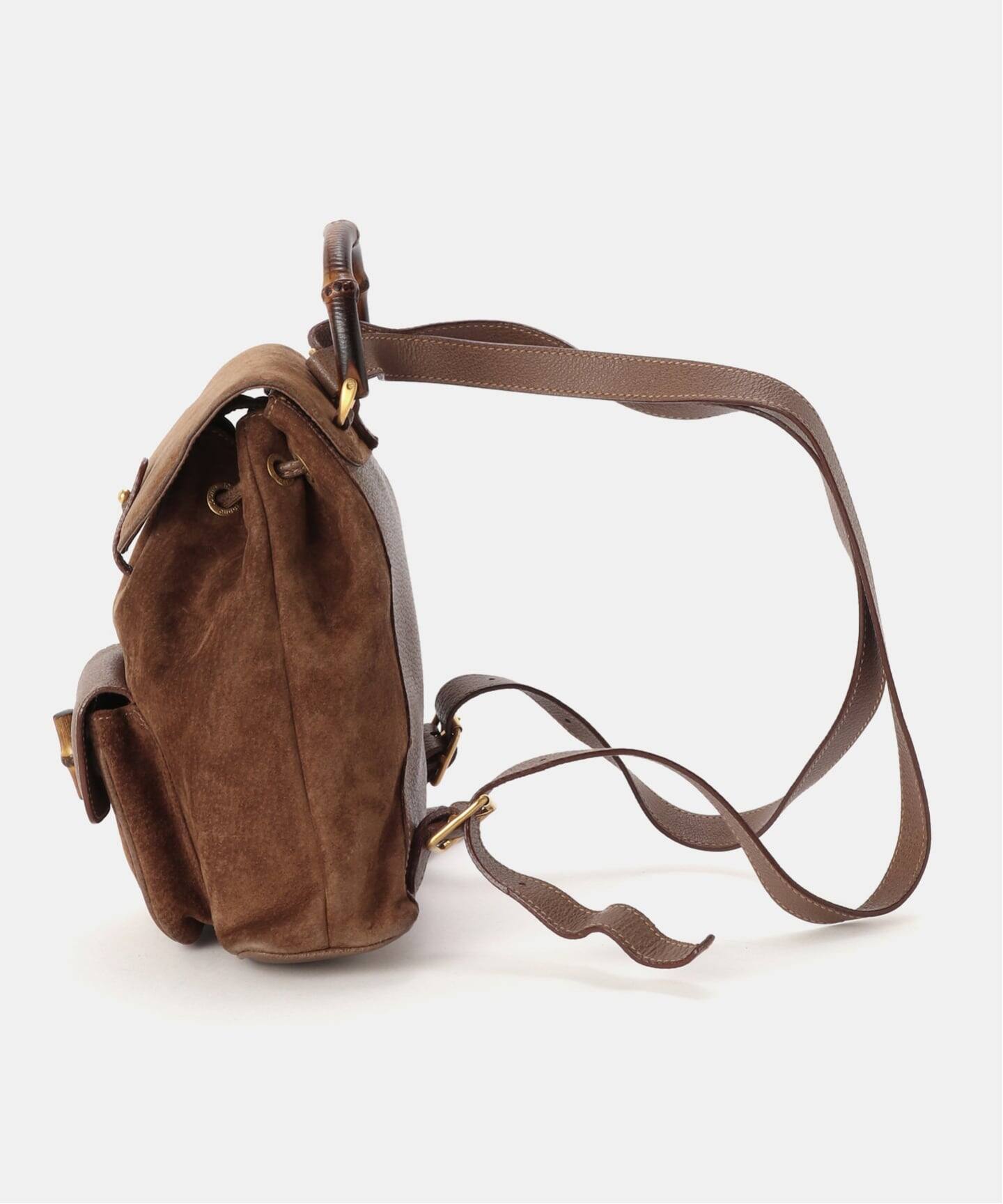 VINTAGE GUCCI/グッチ】 Bamboo バックパック ミニ suede（バック