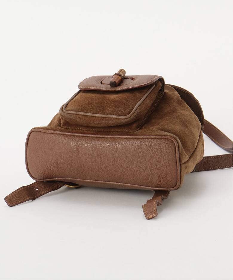 VINTAGE GUCCI/グッチ】 Bamboo バックパック ミニ suede（バック 