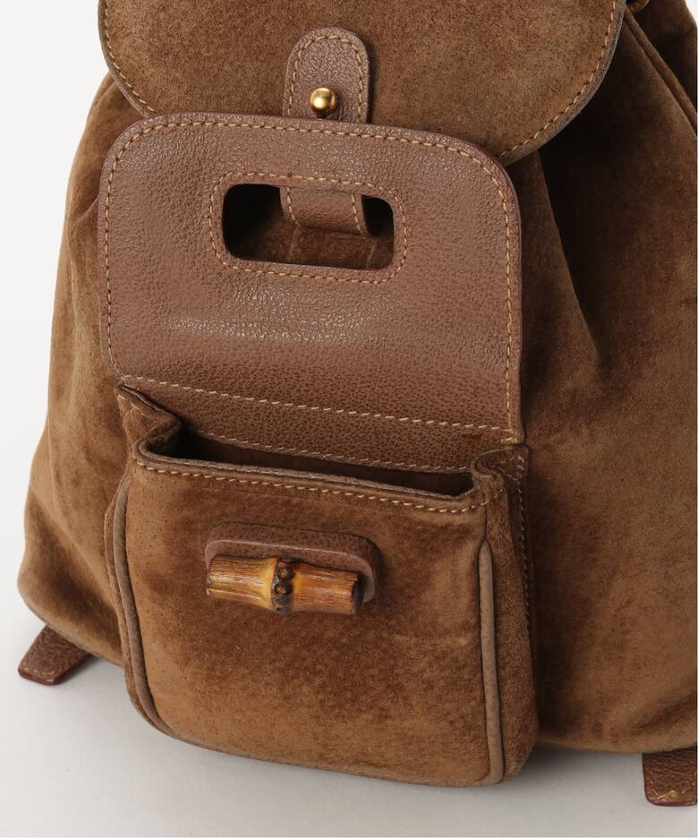 VINTAGE GUCCI/グッチ】 Bamboo バックパック ミニ suede（バック 