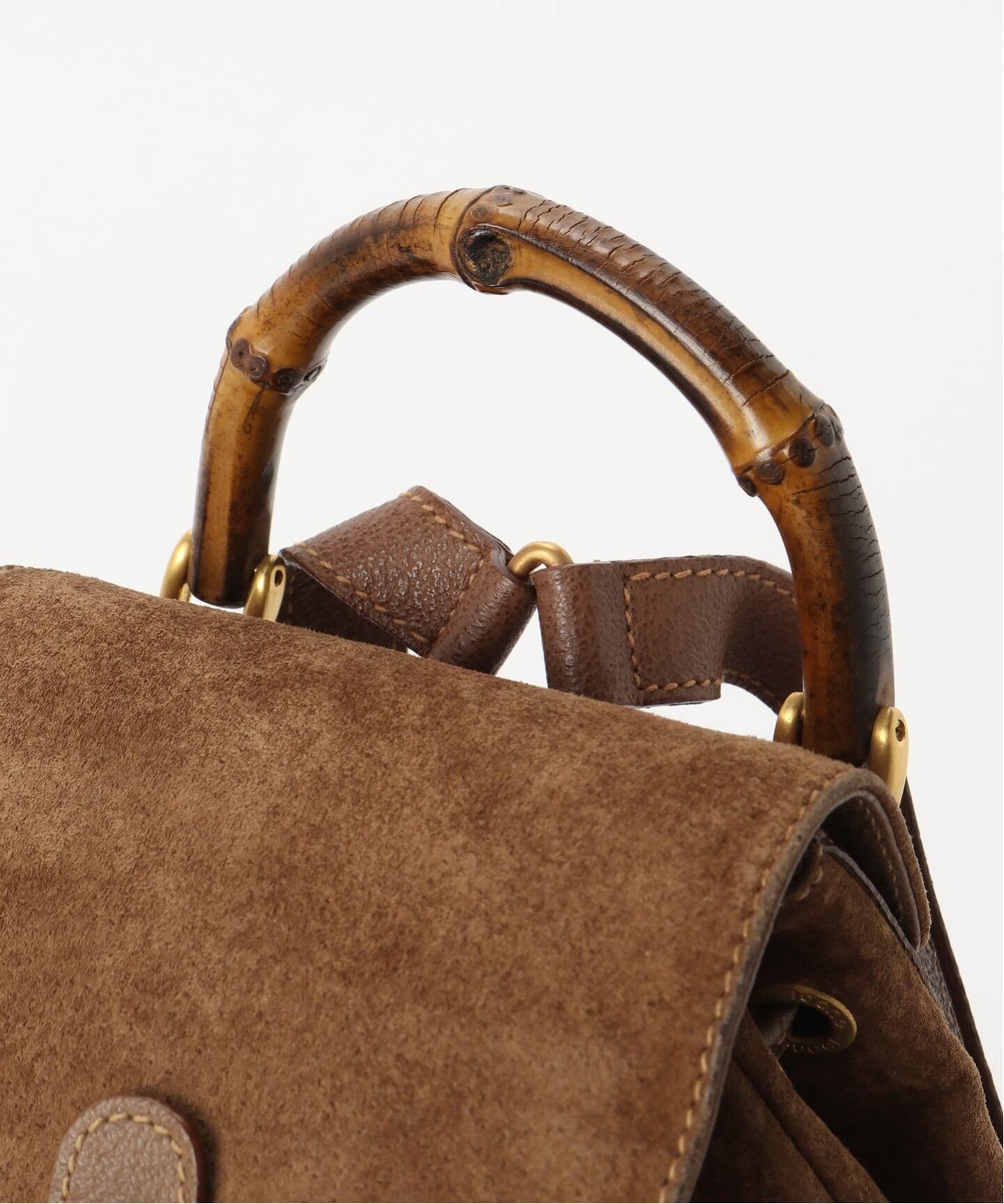 VINTAGE GUCCI/グッチ】 Bamboo バックパック ミニ suede（バック