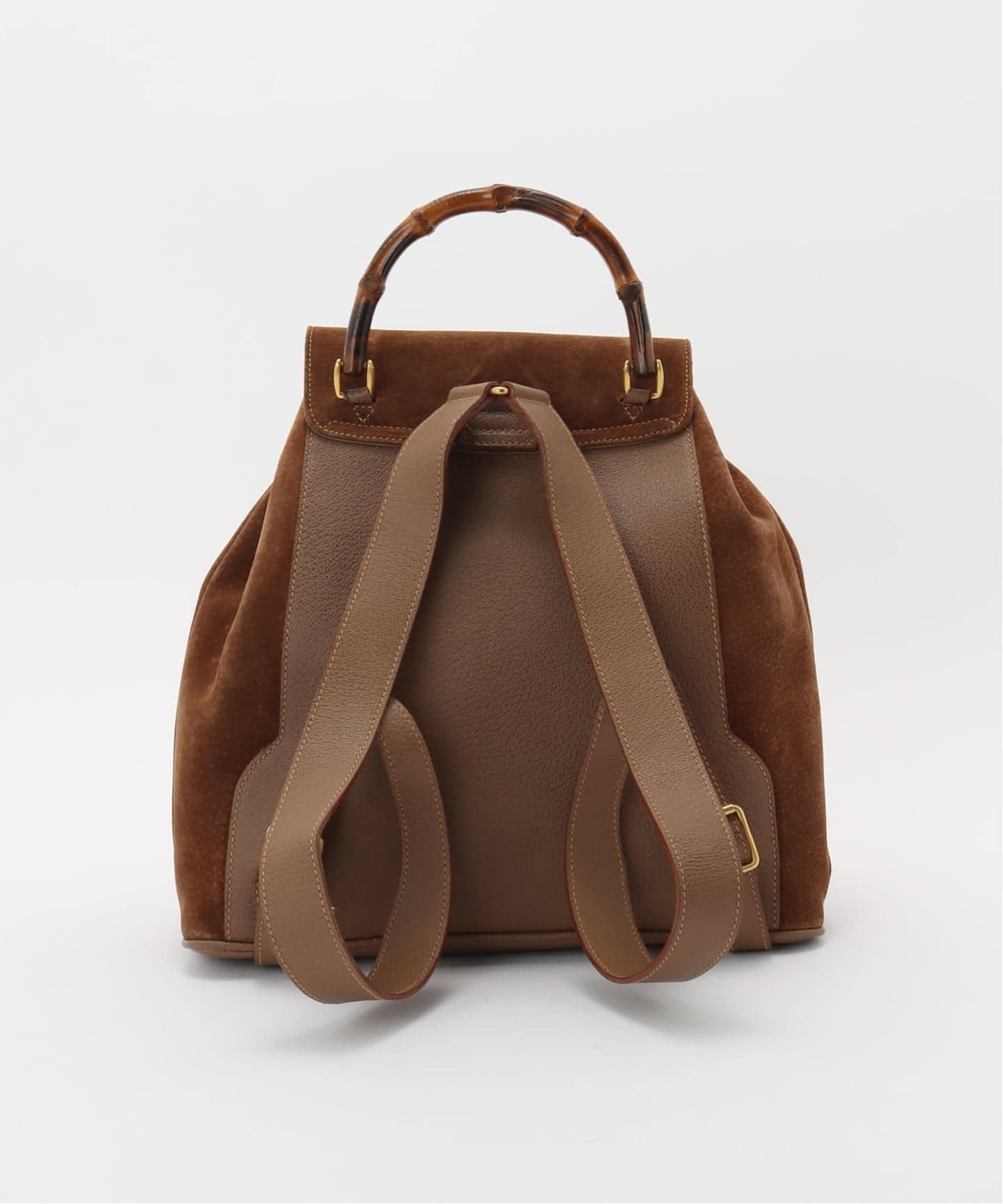 GUCCI Vintage Bamboo Suede Backpack