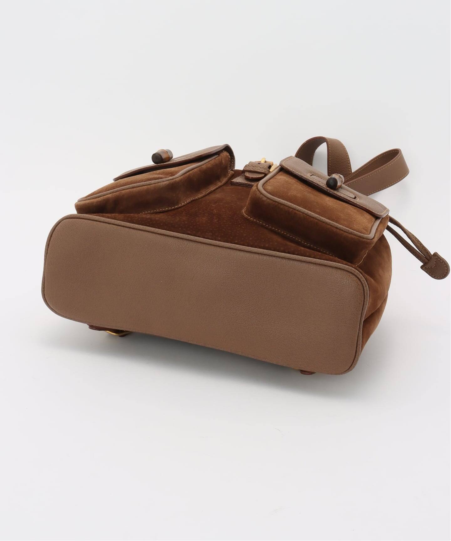 VINTAGE GUCCI/グッチ】Bamboo バックパック suede（バックパック