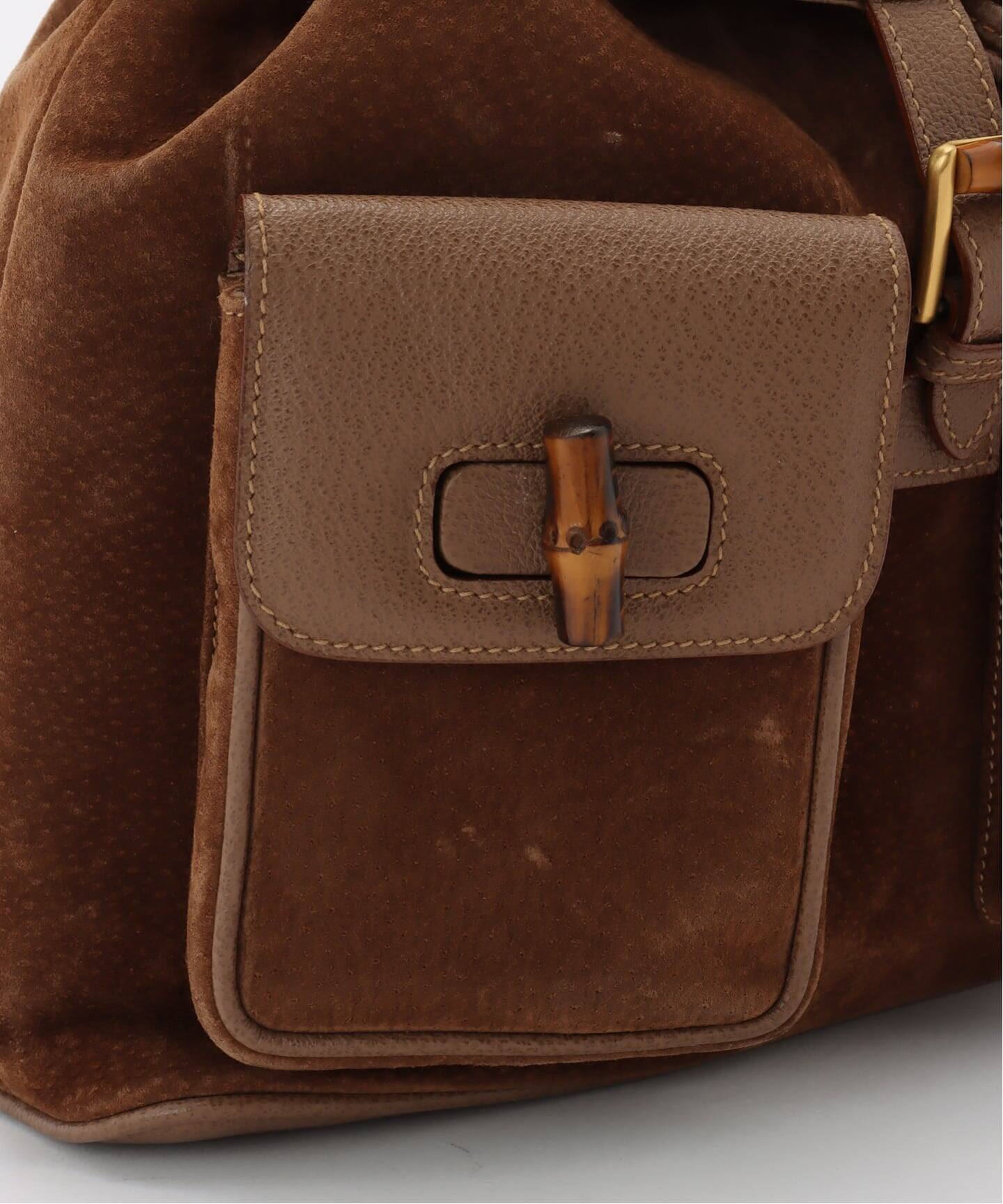 VINTAGE GUCCI/グッチ】Bamboo バックパック suede（バック