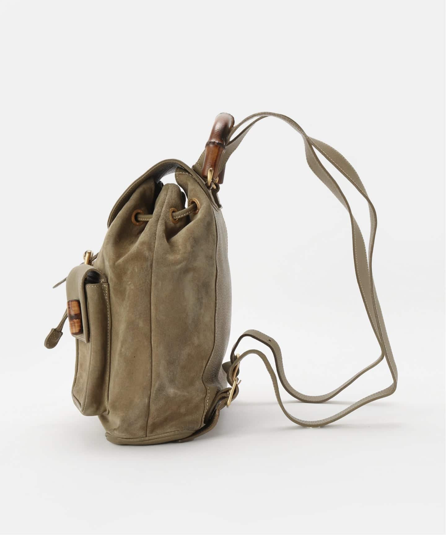 VINTAGE GUCCI/グッチ】 Bamboo バックパック suede（バックパック
