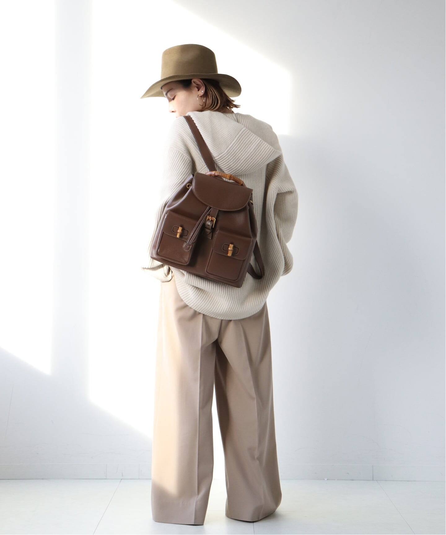 VINTAGE GUCCI/グッチ】Bamboo backpack（バックパック／リュック