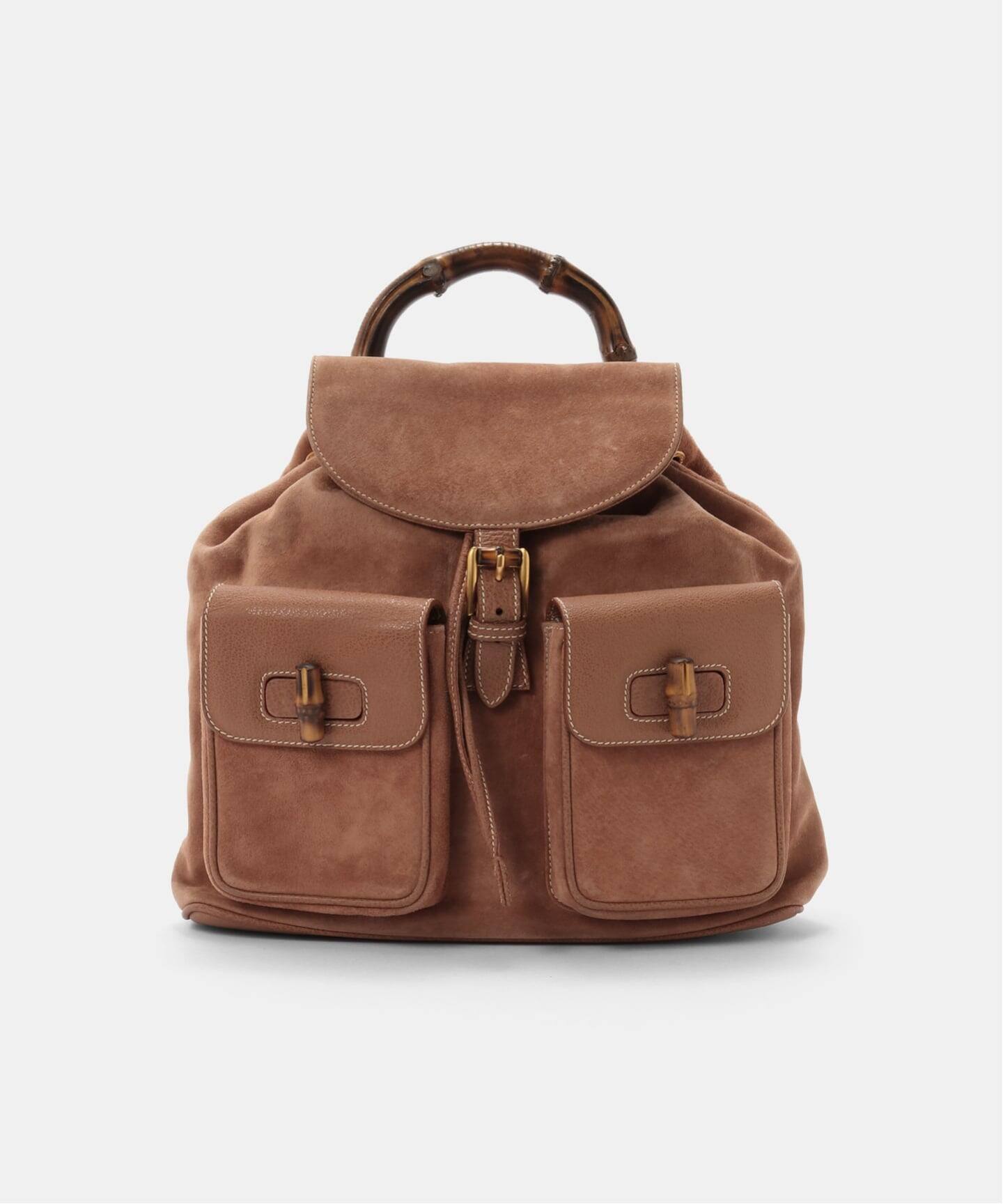 VINTAGE GUCCI/グッチ】Bamboo backpack suede（バックパック