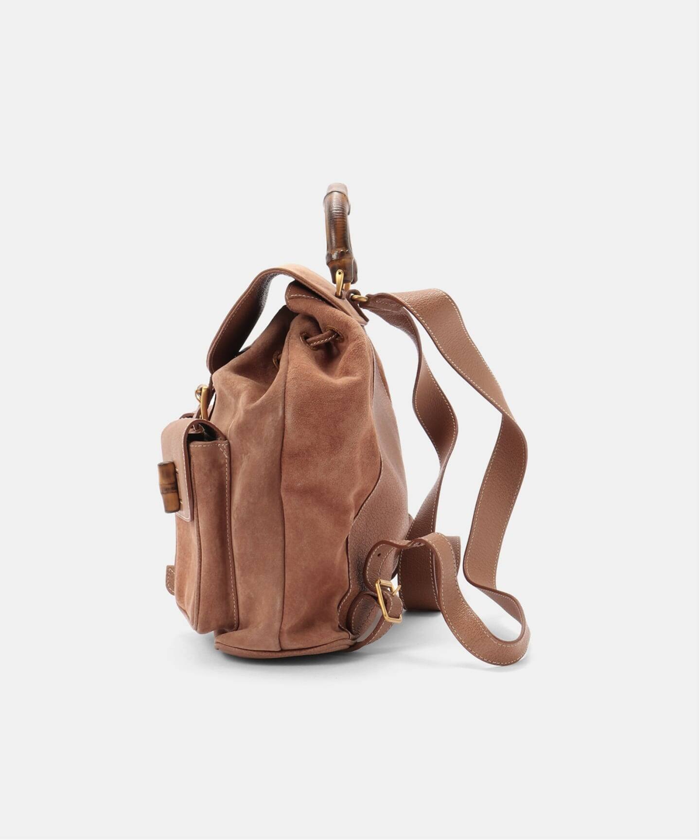 VINTAGE GUCCI/グッチ】Bamboo backpack suede（バックパック