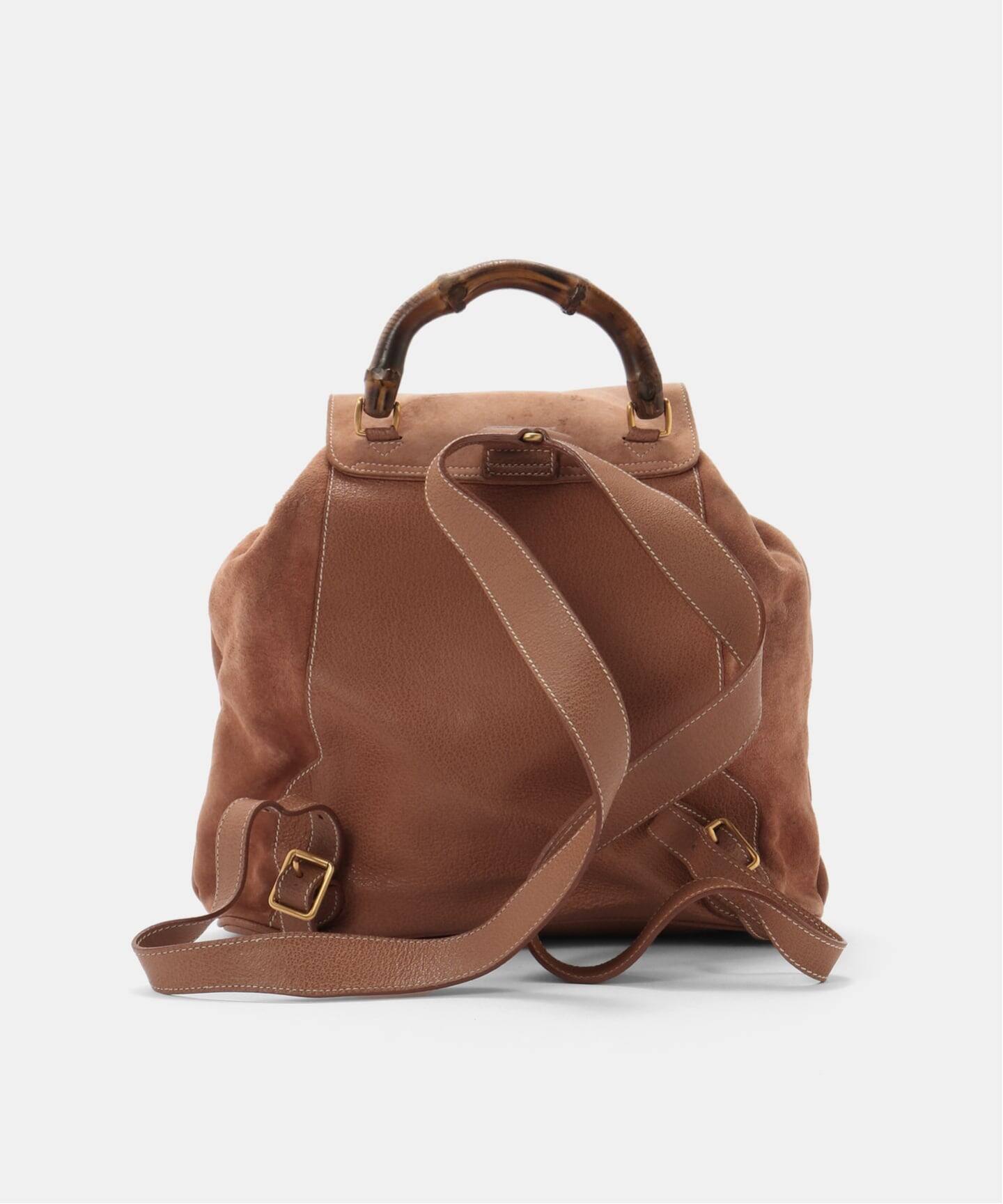 VINTAGE GUCCI/グッチ】Bamboo backpack suede（バックパック