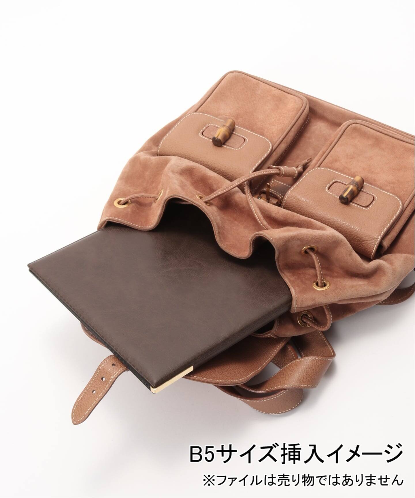 VINTAGE GUCCI/グッチ】Bamboo backpack suede（バックパック