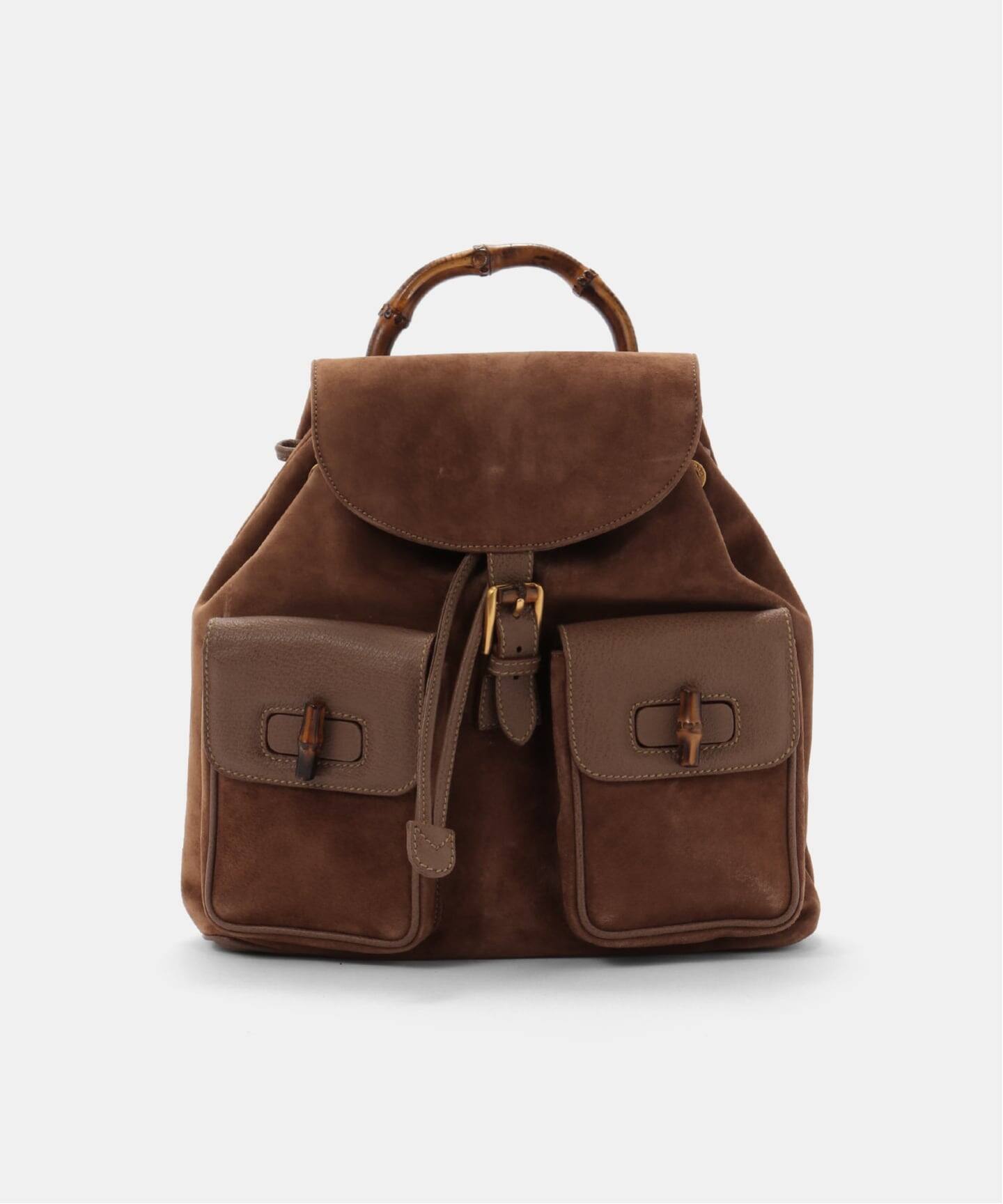 VINTAGE GUCCI/グッチ】Bamboo backpack suede（バックパック