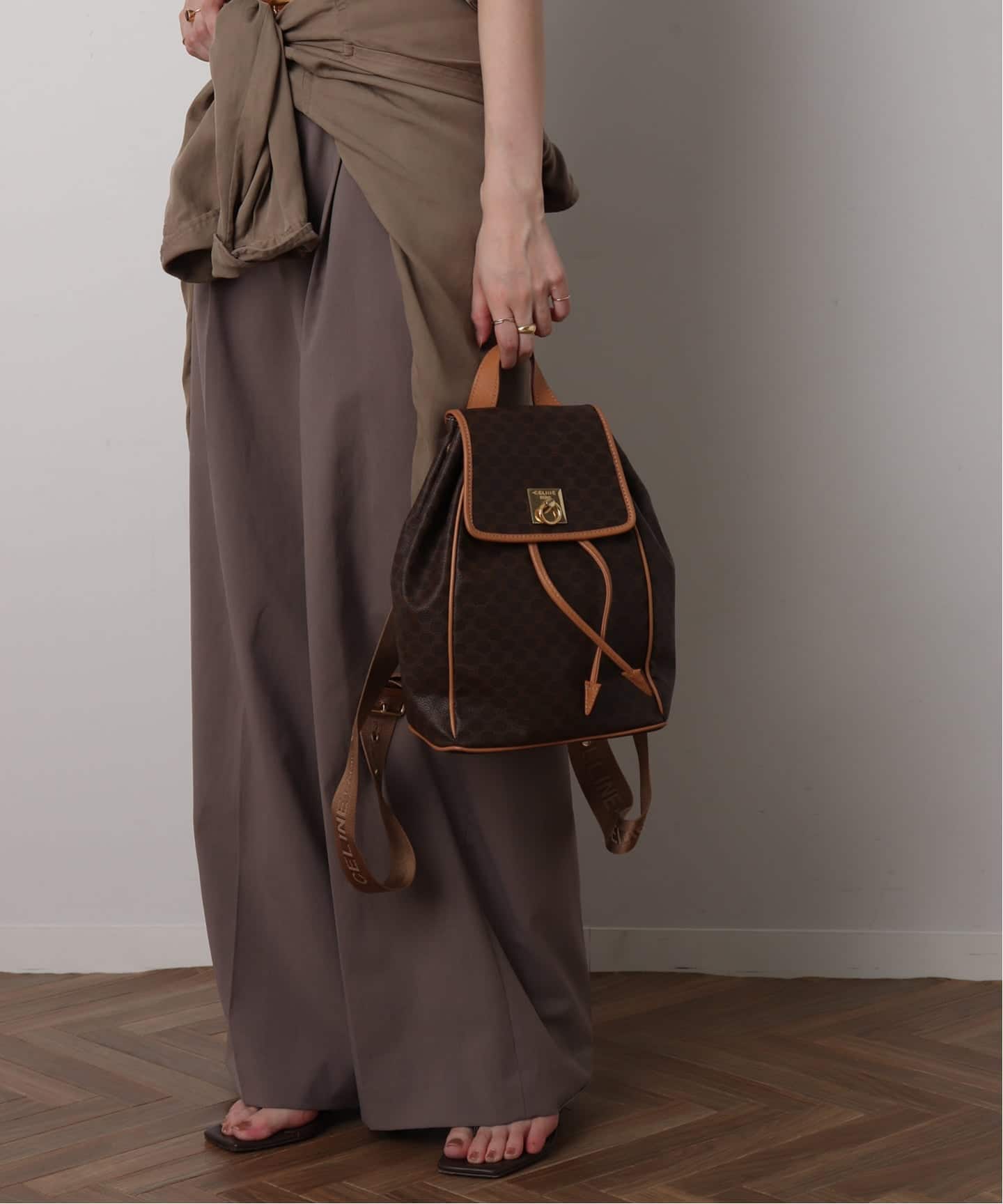 CELINE セリーヌ　マカダムリュック VINTAGE CELINE/セリーヌ】macadam バックパック（バックパック
