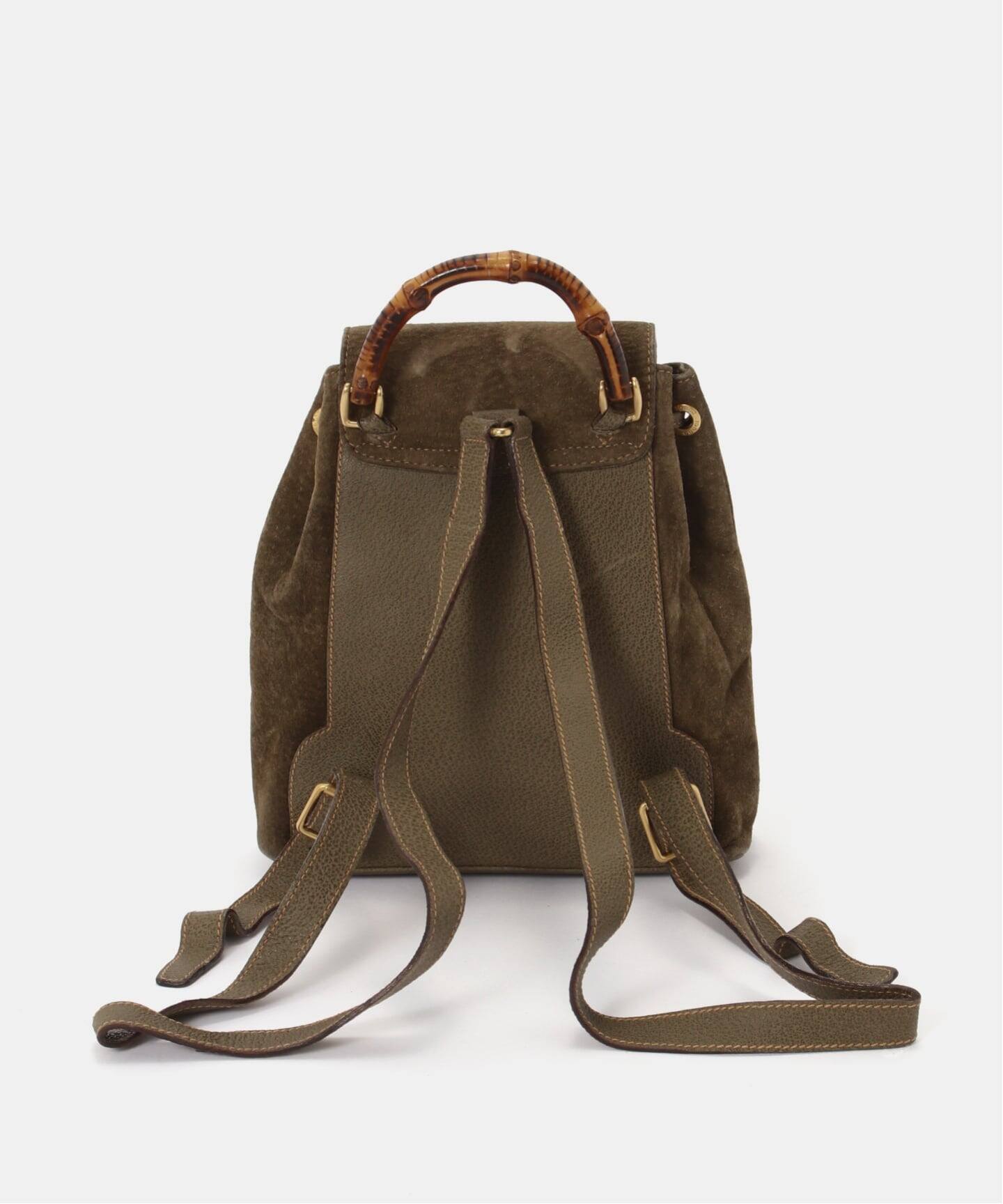 VINTAGE GUCCI/グッチ】Bamboo バックパック mini suede（バックパック