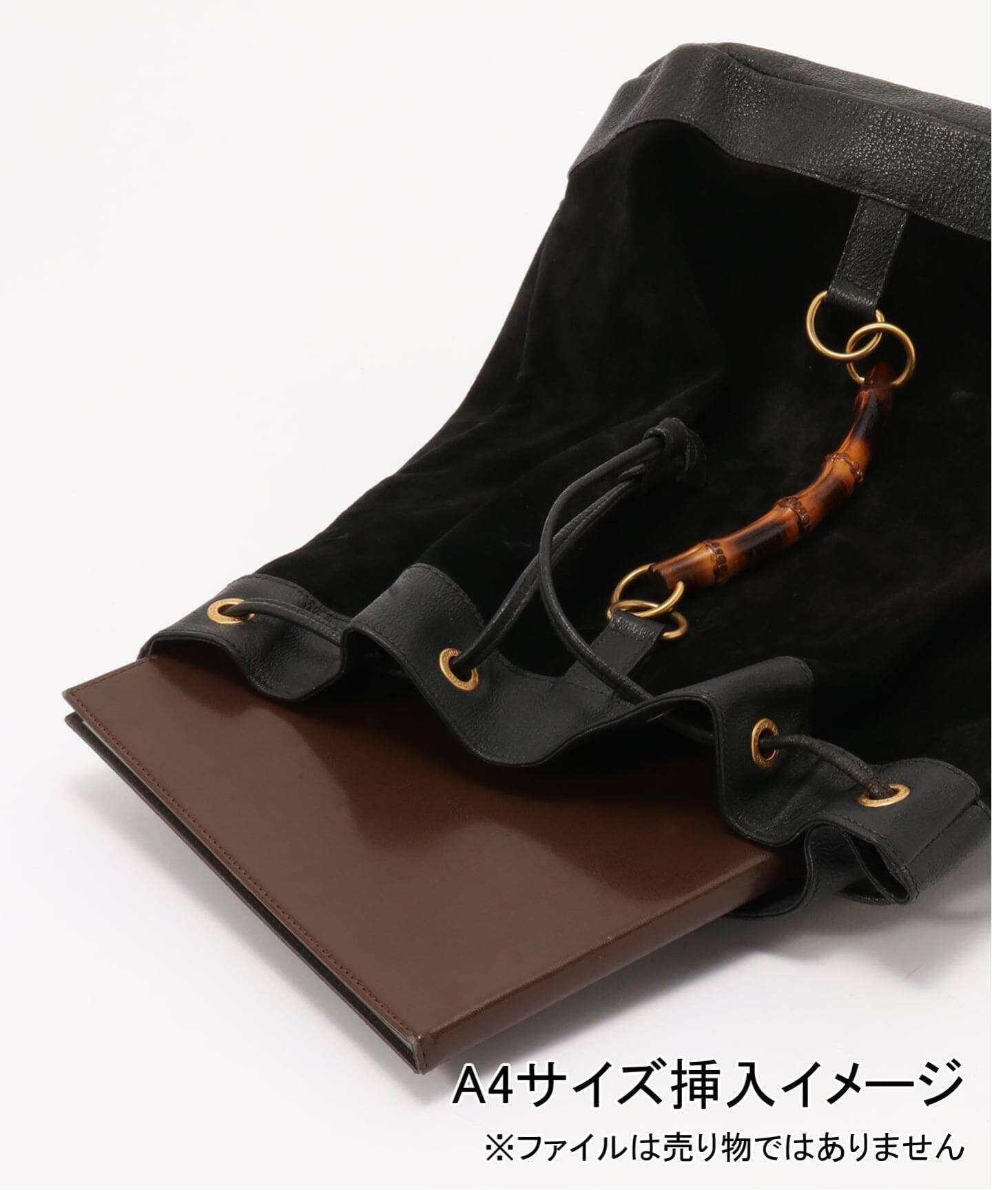 VINTAGE GUCCI/グッチ】Bamboo backpack suede（バックパック