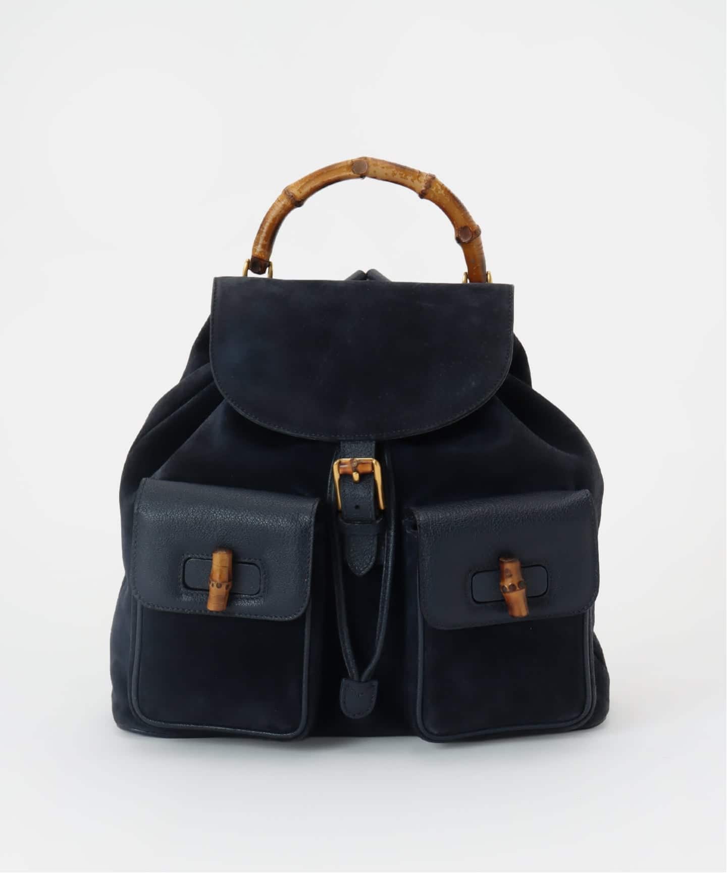 VINTAGE GUCCI/グッチ】 Bamboo バックパック suede（バックパック
