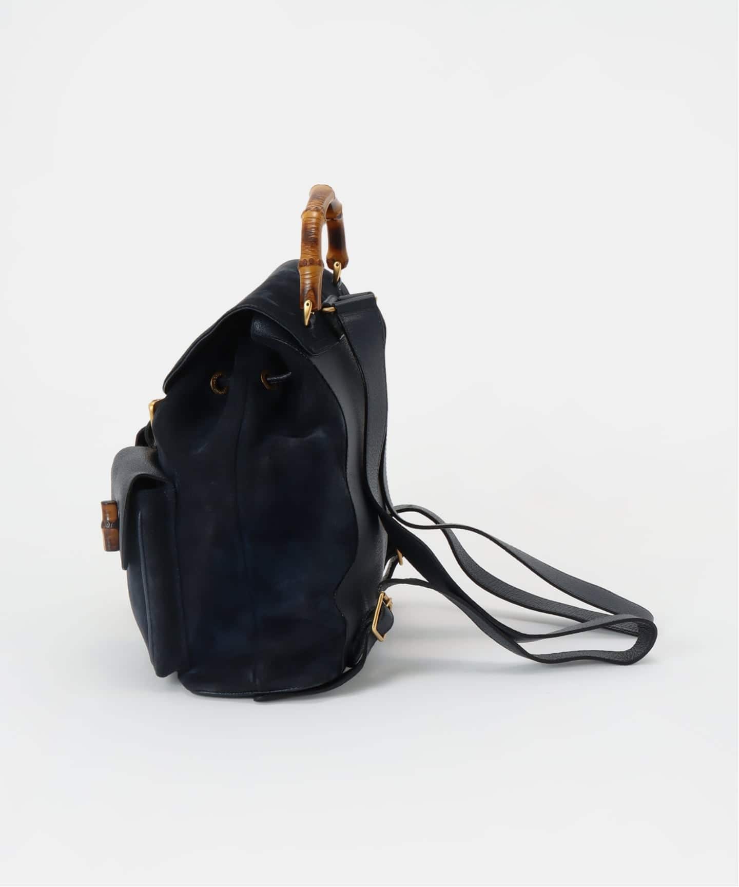 VINTAGE GUCCI/グッチ】 Bamboo バックパック suede（バックパック