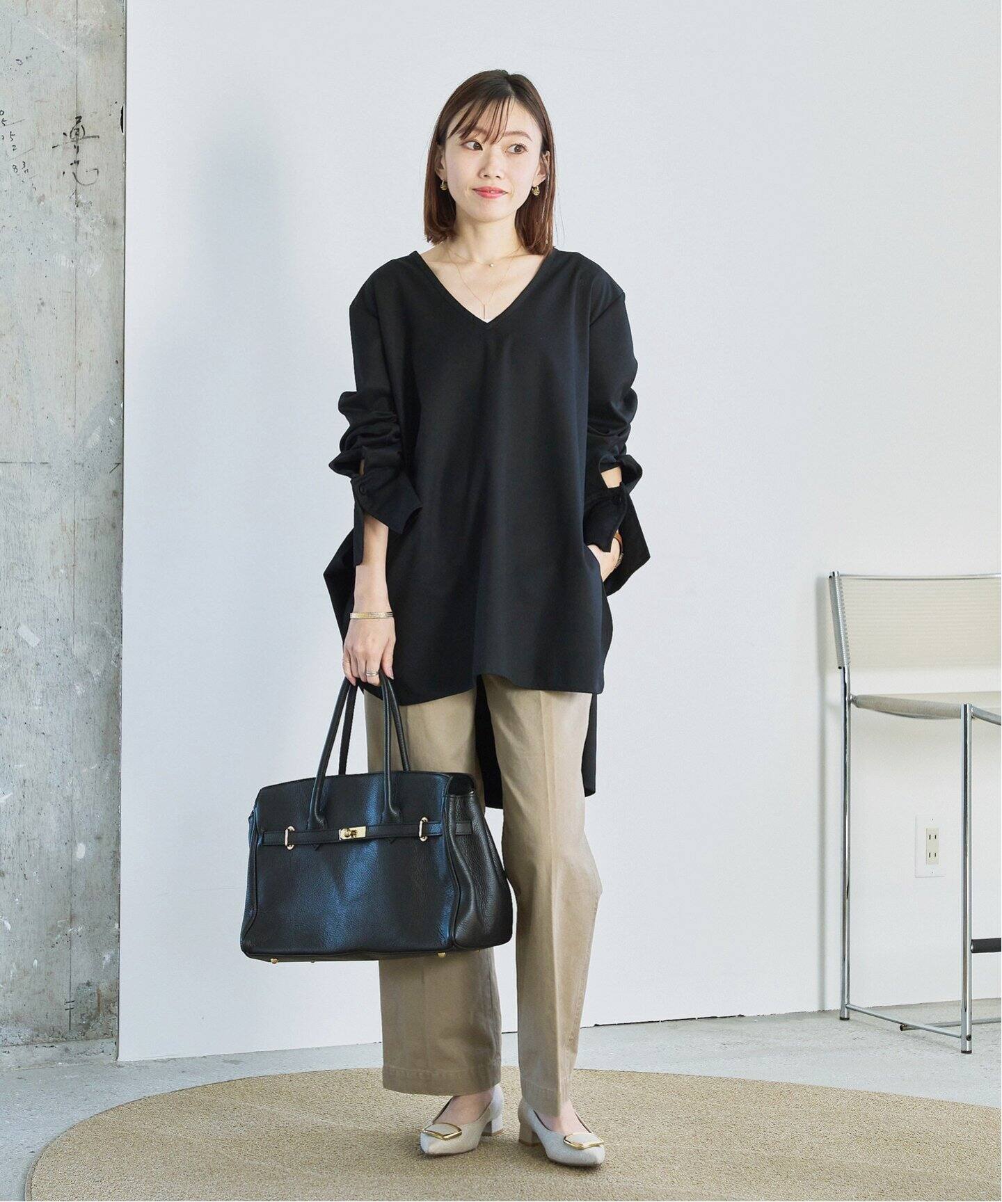 追加》3cmポインテッドニュアンスバックルパンプス（パンプス）｜LE