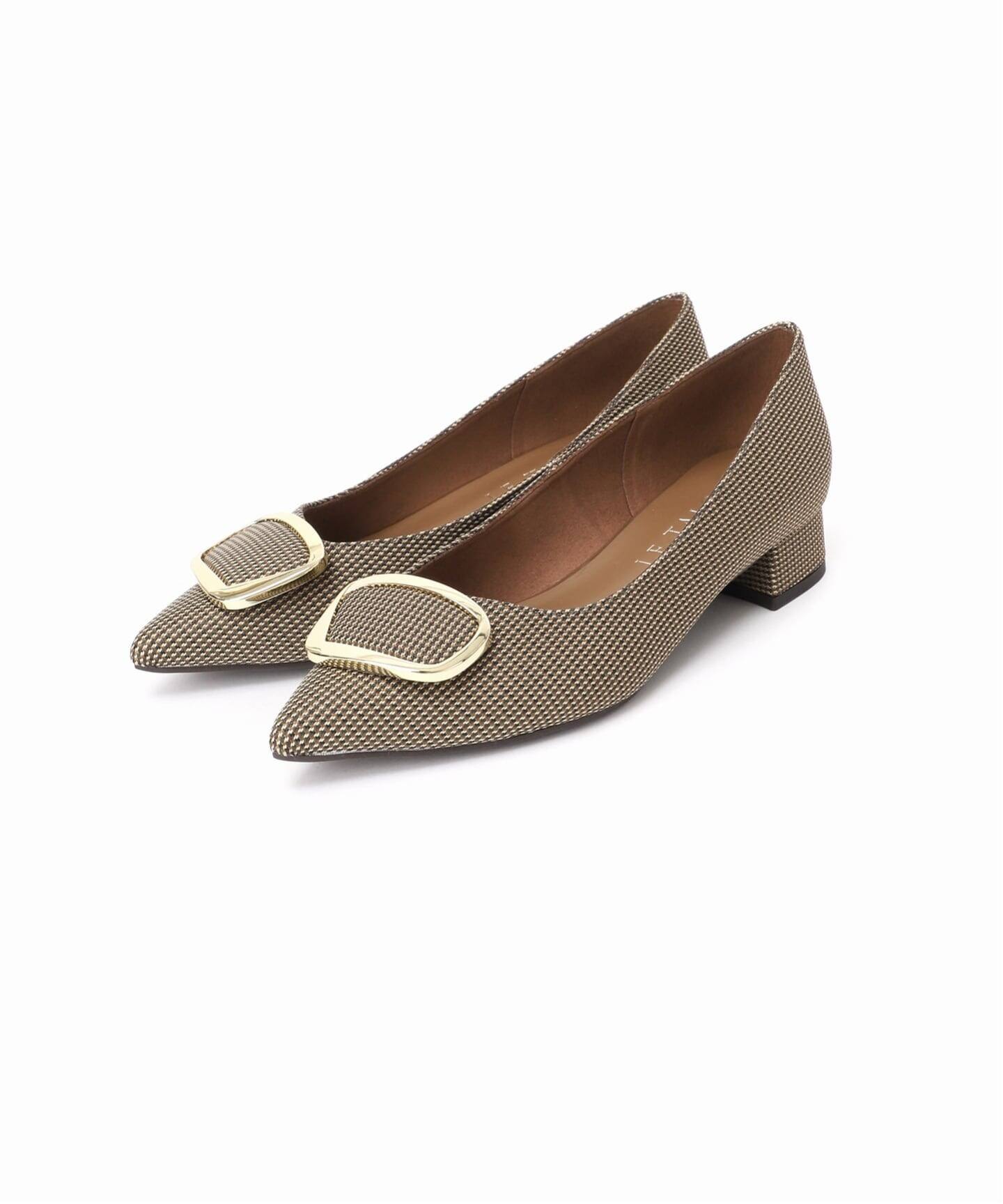 追加》3cmポインテッドニュアンスバックルパンプス（パンプス）｜LE