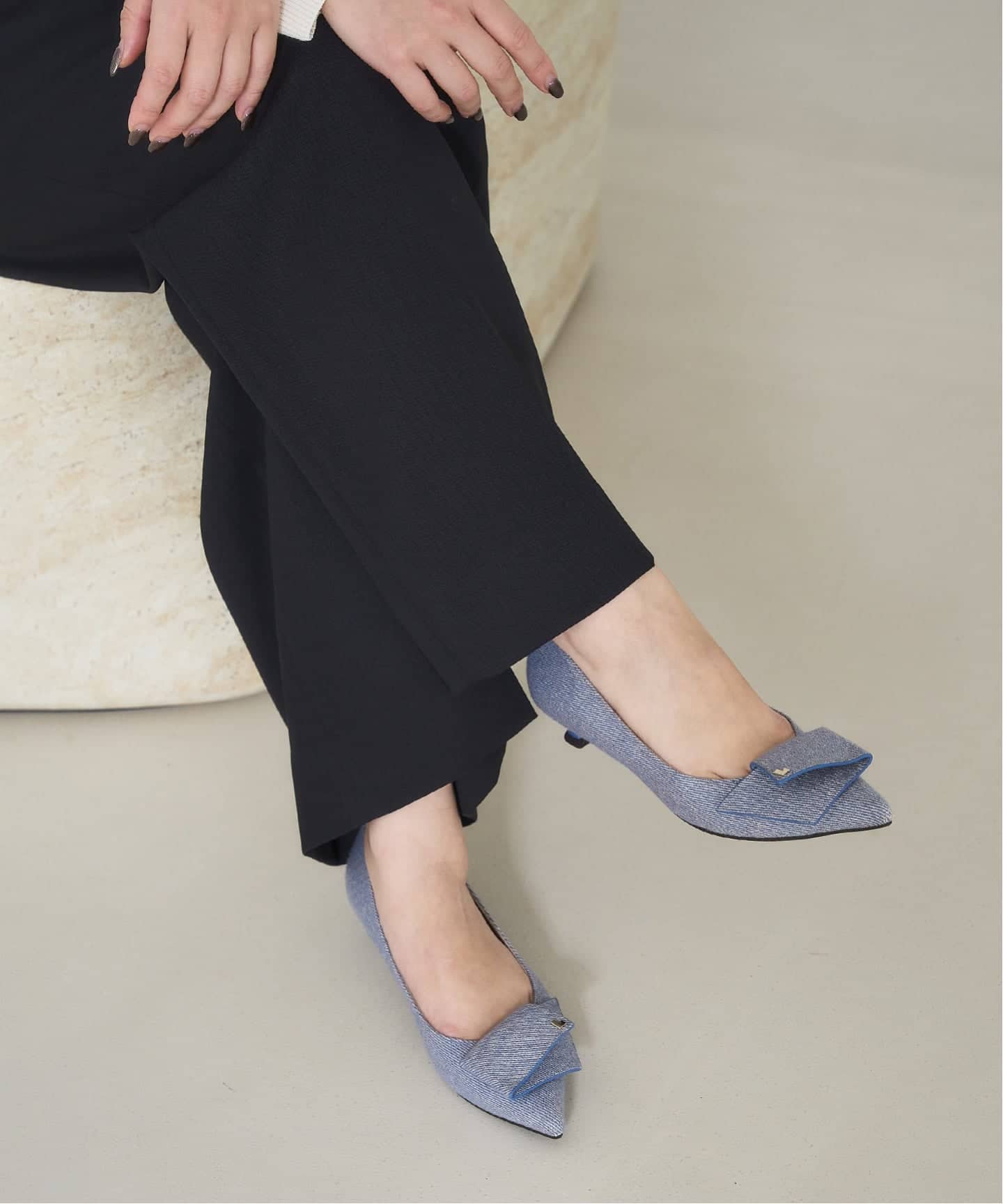 追加》3.5cmポインテッドLモチーフパンプス（パンプス）｜LE TALON（ル