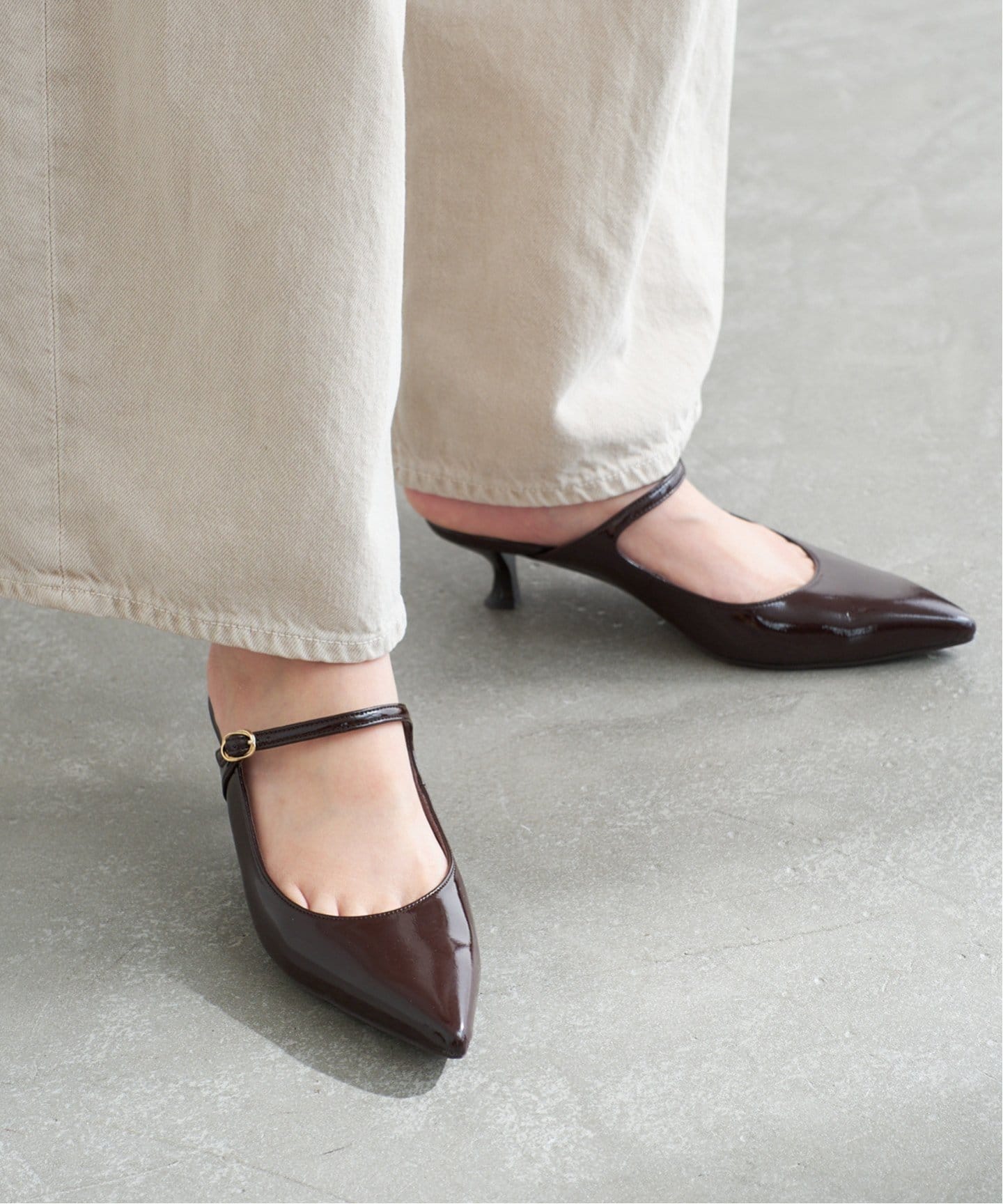 4.5cmポインテッドストラップミュール（パンプス）｜LE TALON