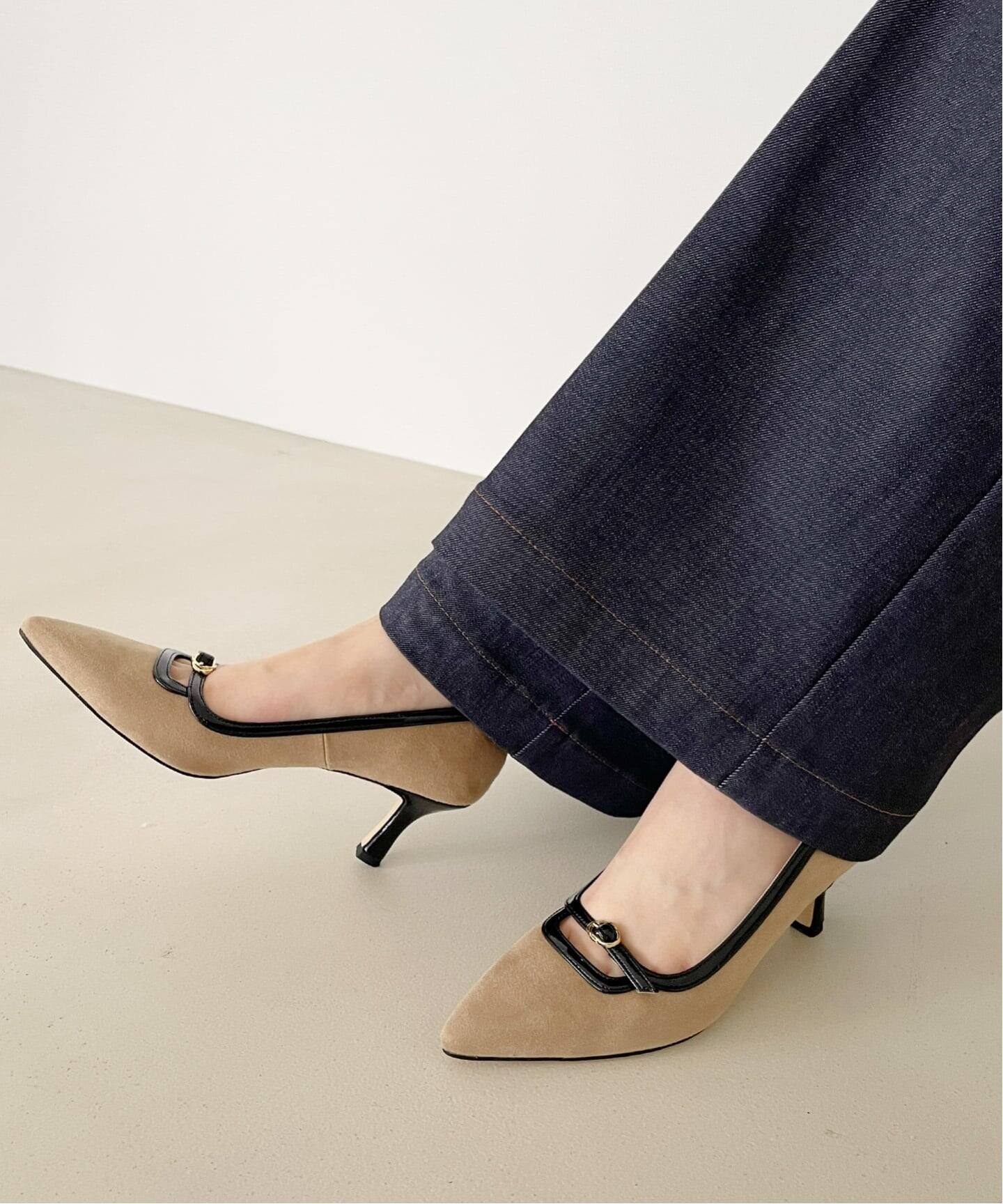 6.5cmポインテッドフロントベルトパンプス（パンプス）｜LE TALON（ル