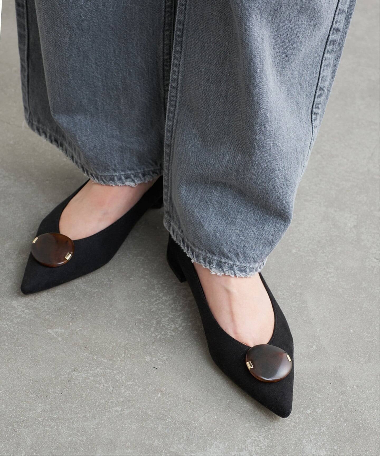 ポインテッドマーブルオーナメントフラット（フラットシューズ）｜LE