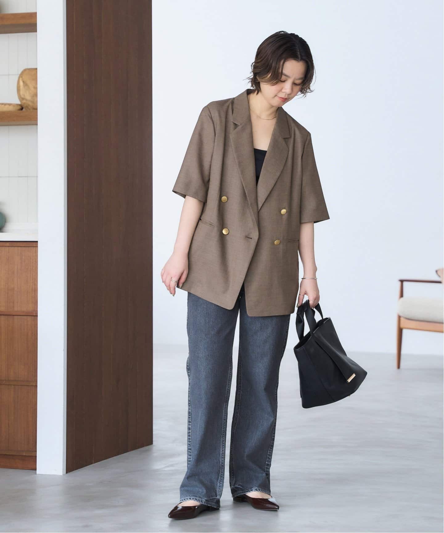 追加4》ポインテッドワンストラップフラット（フラットシューズ）｜LE