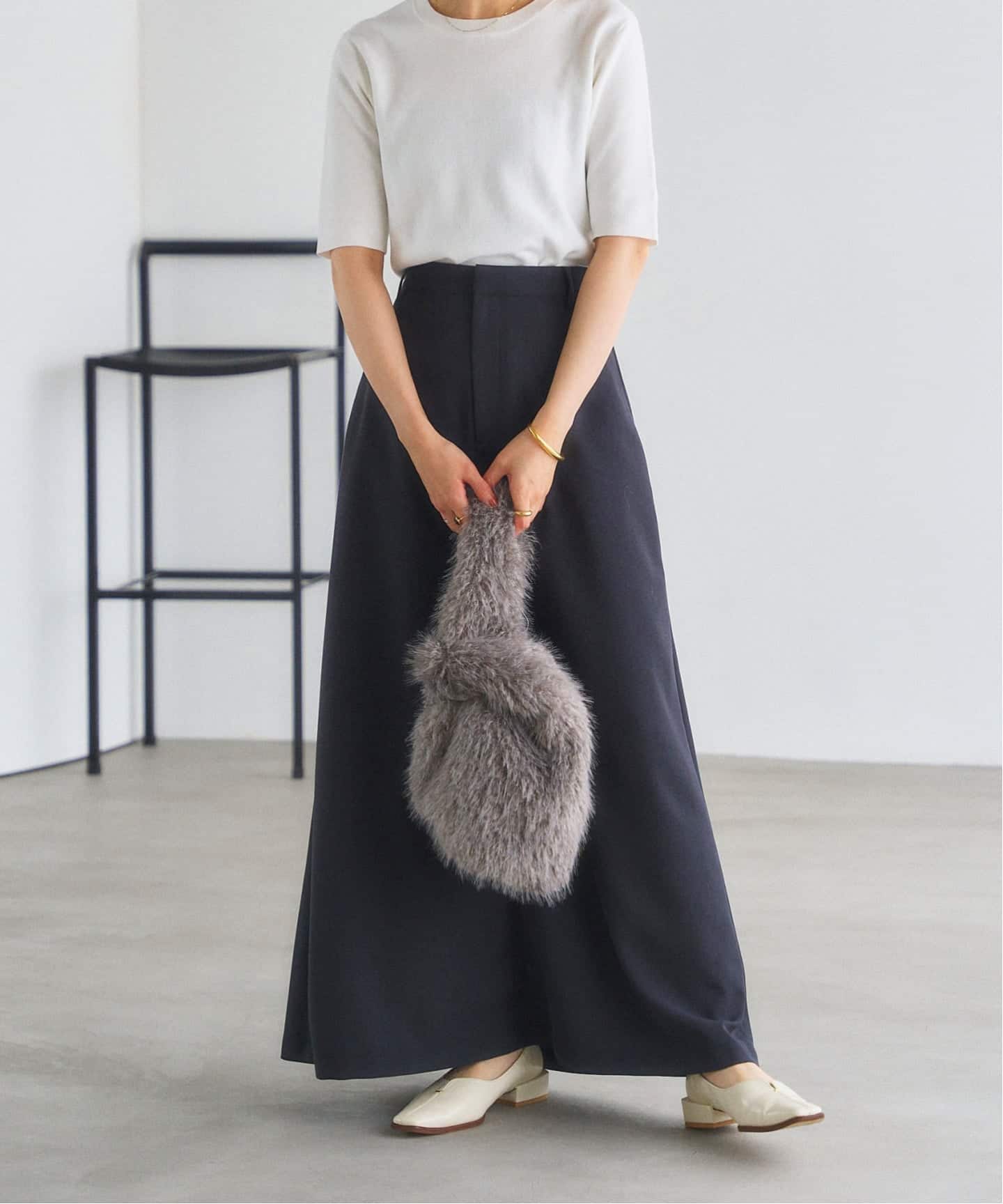 追加3》2.5cmスクエアスリットソフトフラット（フラットシューズ）｜LE