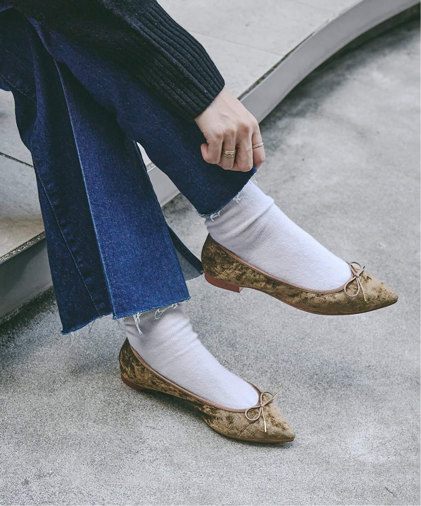 追加》ポインテッドギャザーバレエ（バレエシューズ）｜LE TALON（ル