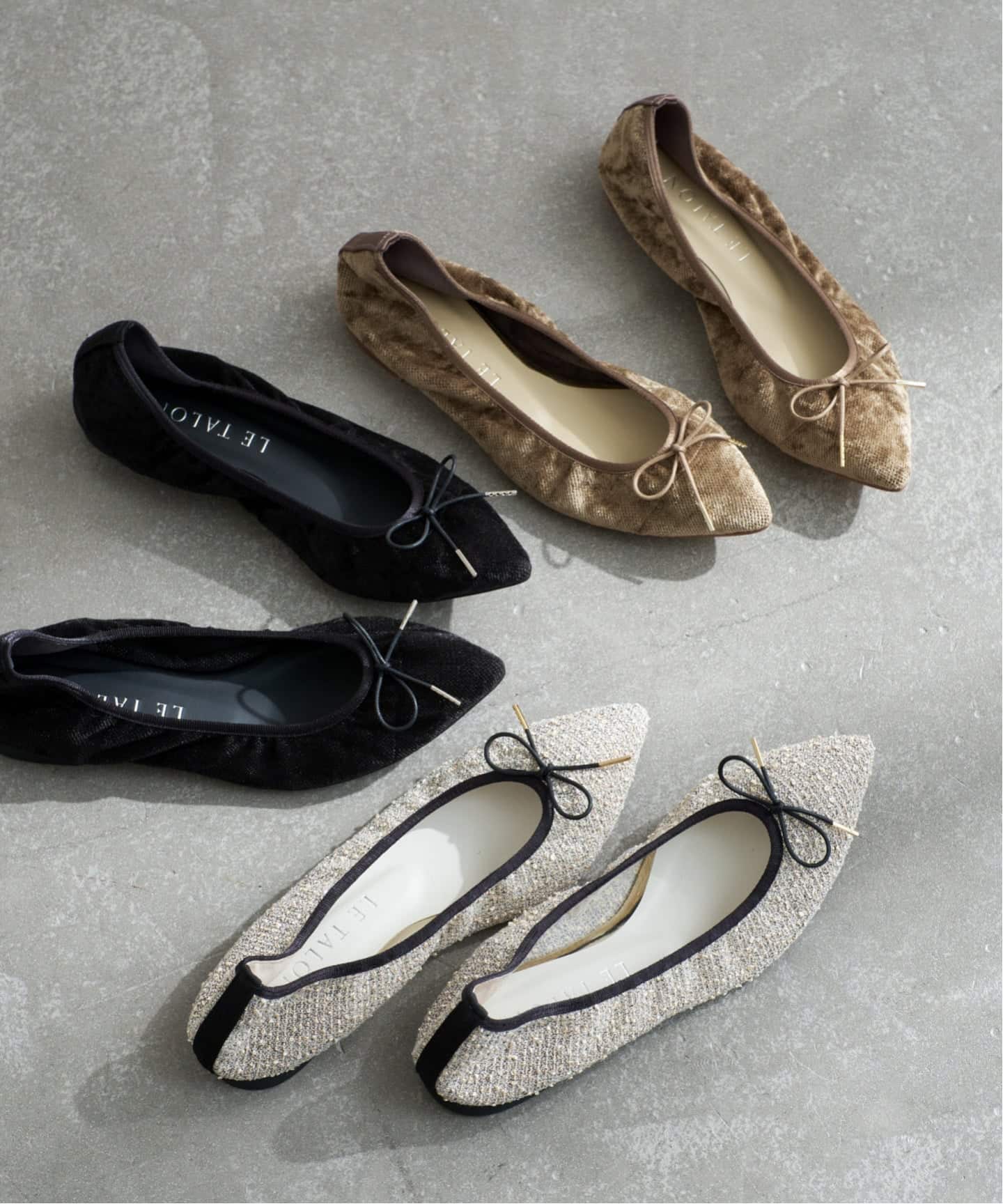 追加》ポインテッドギャザーバレエ（バレエシューズ）｜LE TALON（ル