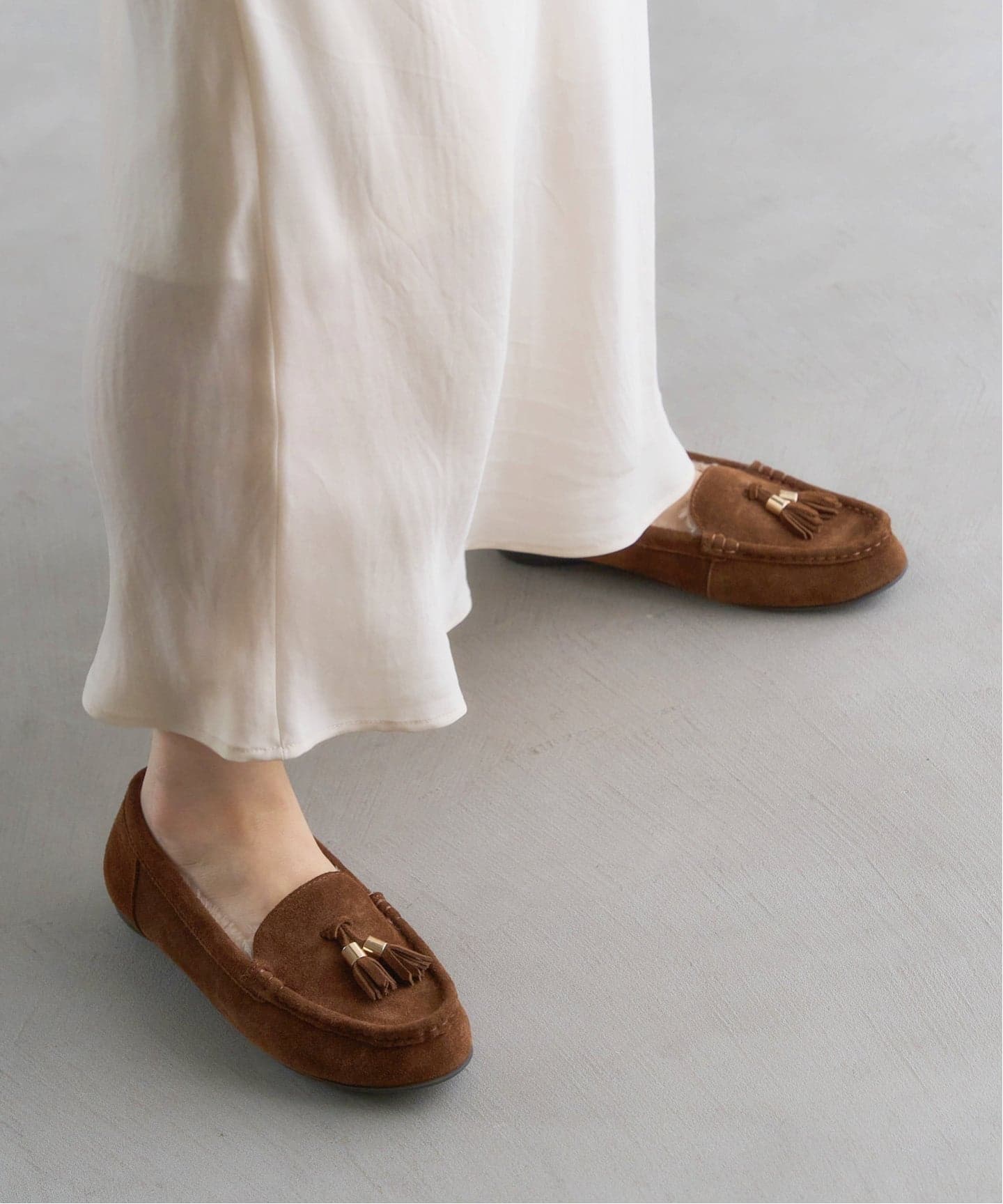 レザーファータッセルモカシン（フラットシューズ）｜LE TALON（ル