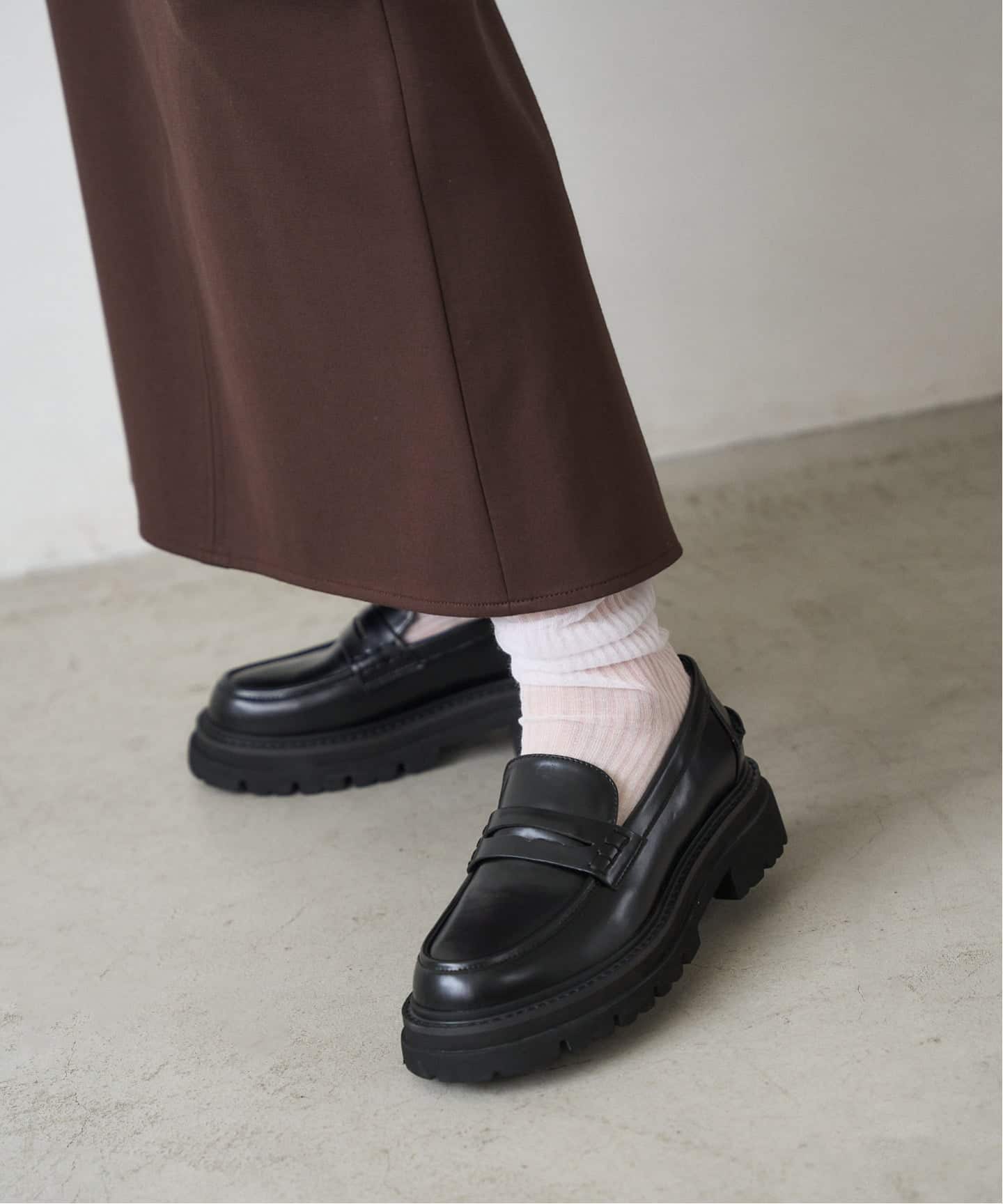 【美品】ルタロン　アツゾコモールド メリージェーン ローファー 茶 24.5 ル タロン LE TALON 《追加》アツゾコモールドローファー