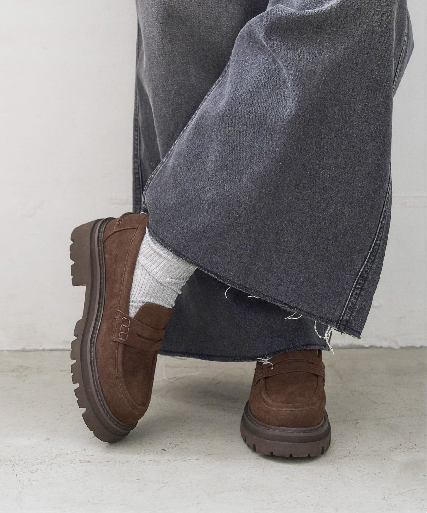 【美品】ルタロン　アツゾコモールド メリージェーン ローファー 茶 24.5 ル タロン LE TALON 《追加》アツゾコモールドローファー
