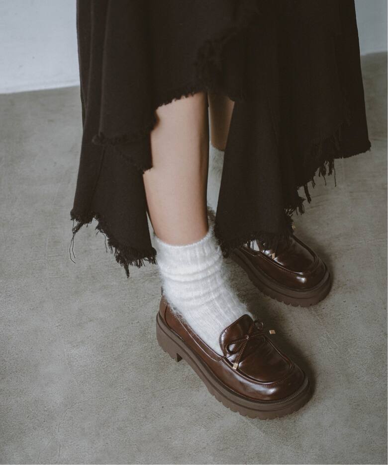 KARIN TAKUBO×LE TALON リボンプラットフォームローファー（ローファー 