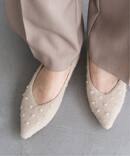 ポインテッドパールスタッズフラット