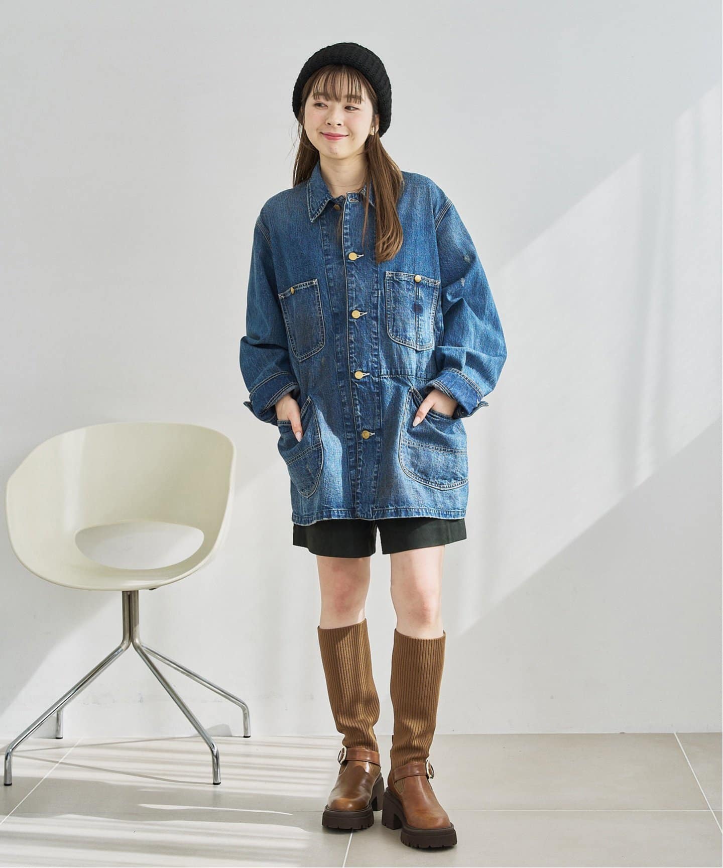 KARIN TAKUBO×LE TALON リブニットベルトブーツ（ロングブーツ