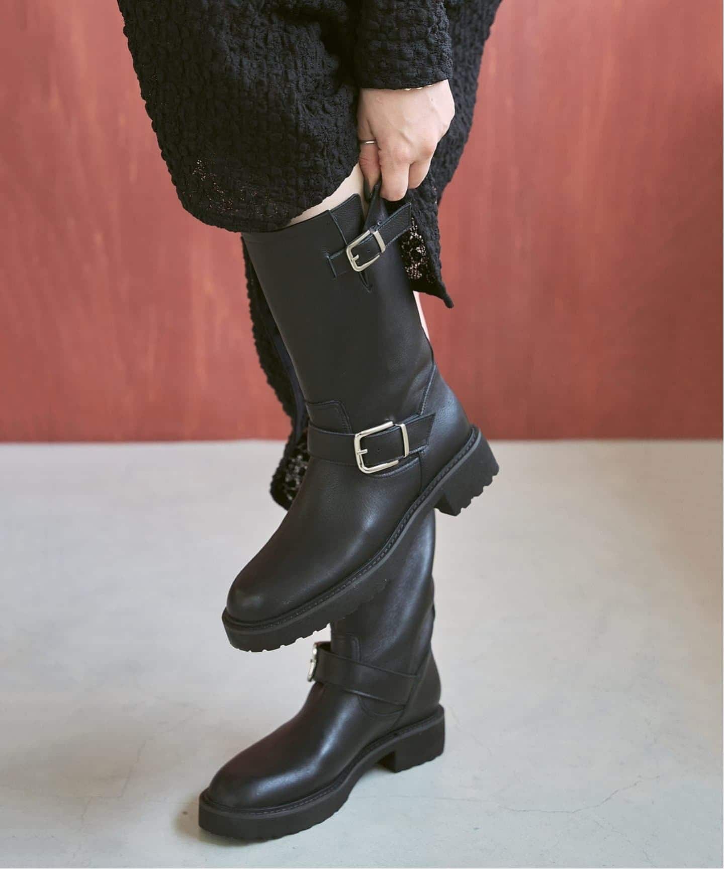 ルタロン レザーエンジニアブーツ／Mサイズ／ブラックＡ ル タロン LE TALON 《追加予約2》レザーエンジニアブーツ