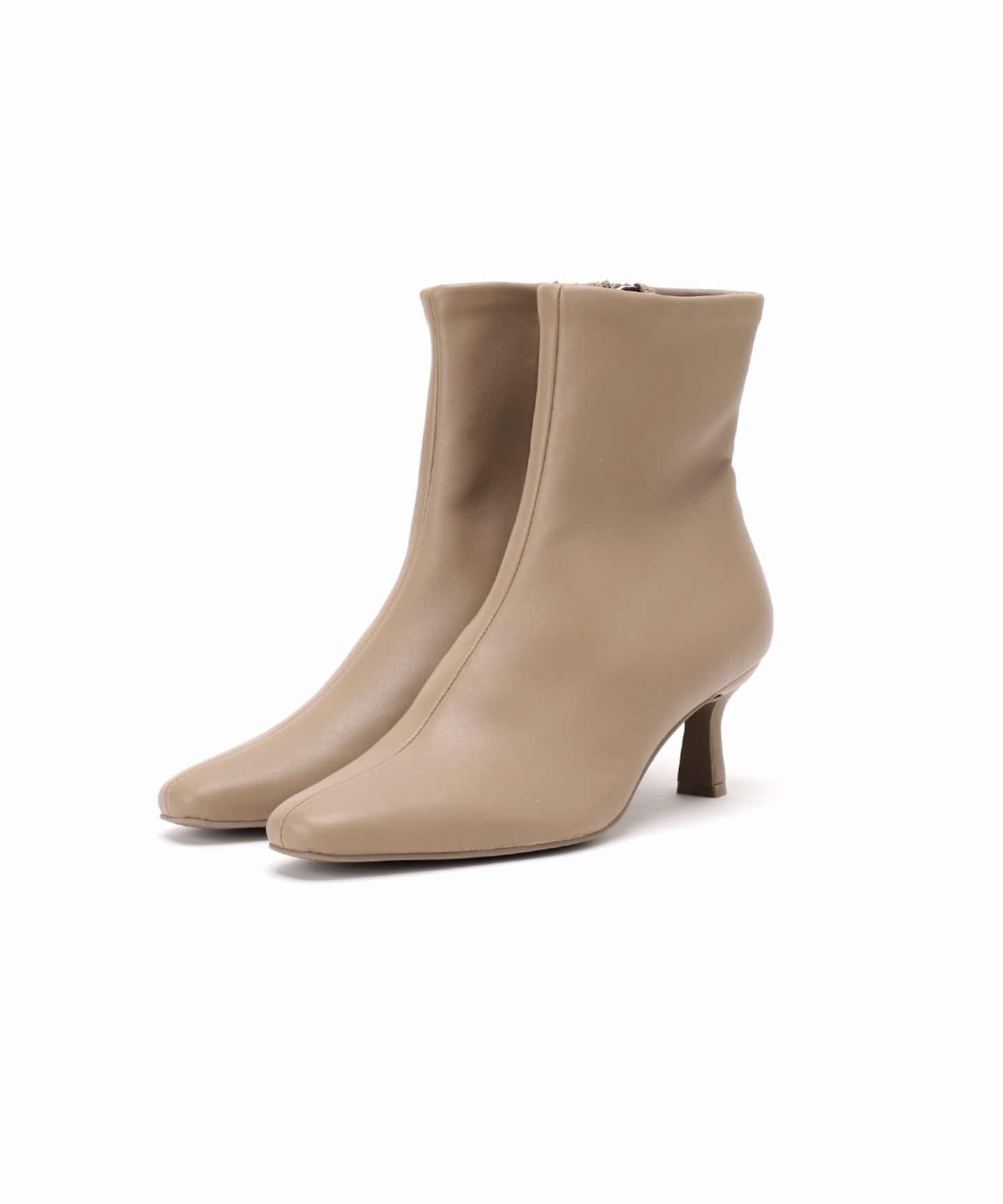 追加》6cmフレンチスクエアフィットショートブーツ（ブーティ