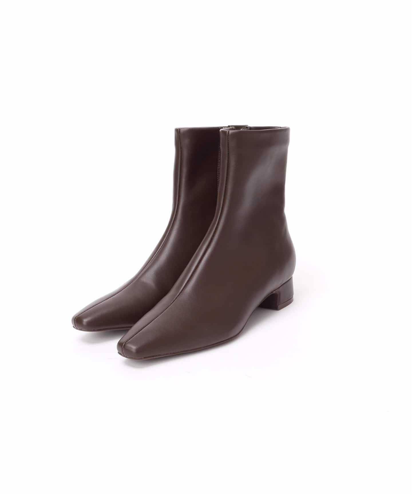 追加》3cmフレンチスクエアフィットショートブーツ（ブーティ