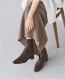 《予約》3cmフレンチスクエアフィットショートブーツ