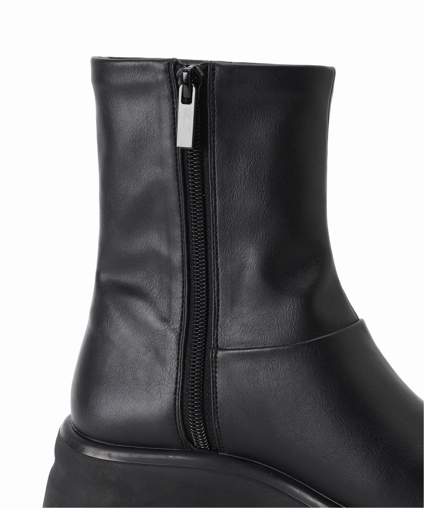 ★新品今季★LE TALON6cmボリュームソールフィットショートブーツ★黒ＬＬ 6cmボリュームソールフィットショートブーツ（ブーティ