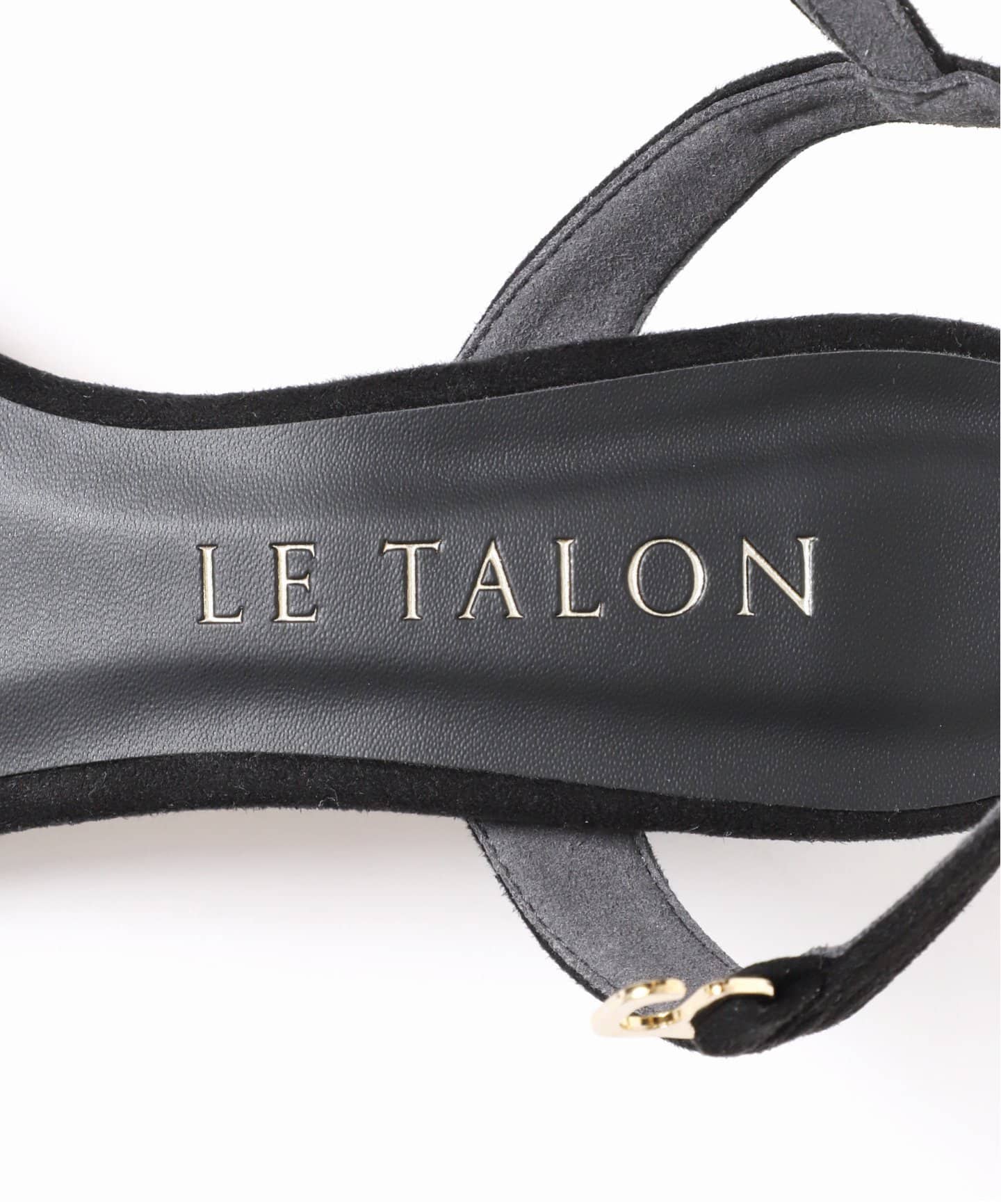 le talon ルタロン　ダブルストラップサンダル　ブラック　L 追加》ポインテッドダブルTストラップサンダル（サンダル）｜LE