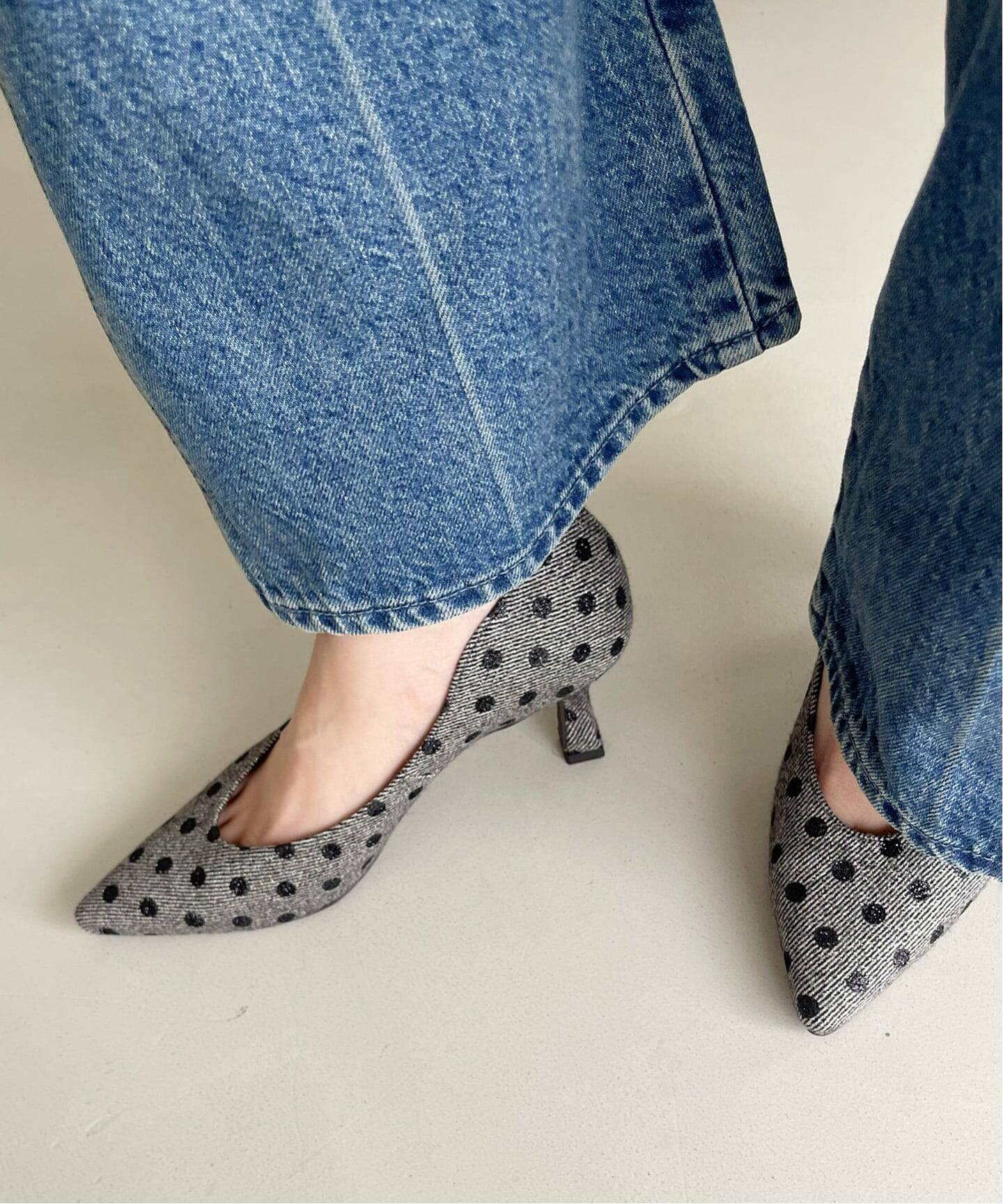 追加》7cmポインテッドニュアンスカットパンプス（パンプス）｜LE