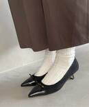 5cmポインテッドマーブルリボンパンプス