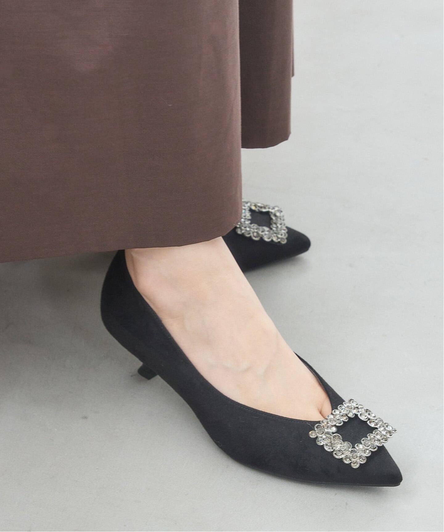 4.5cmフラワービジューバックルパンプス（パンプス）｜LE TALON（ル