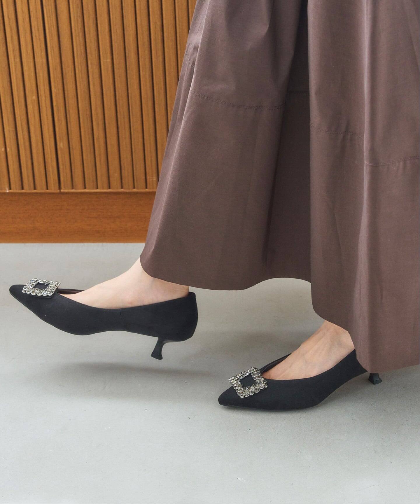 4.5cmフラワービジューバックルパンプス（パンプス）｜LE TALON（ル